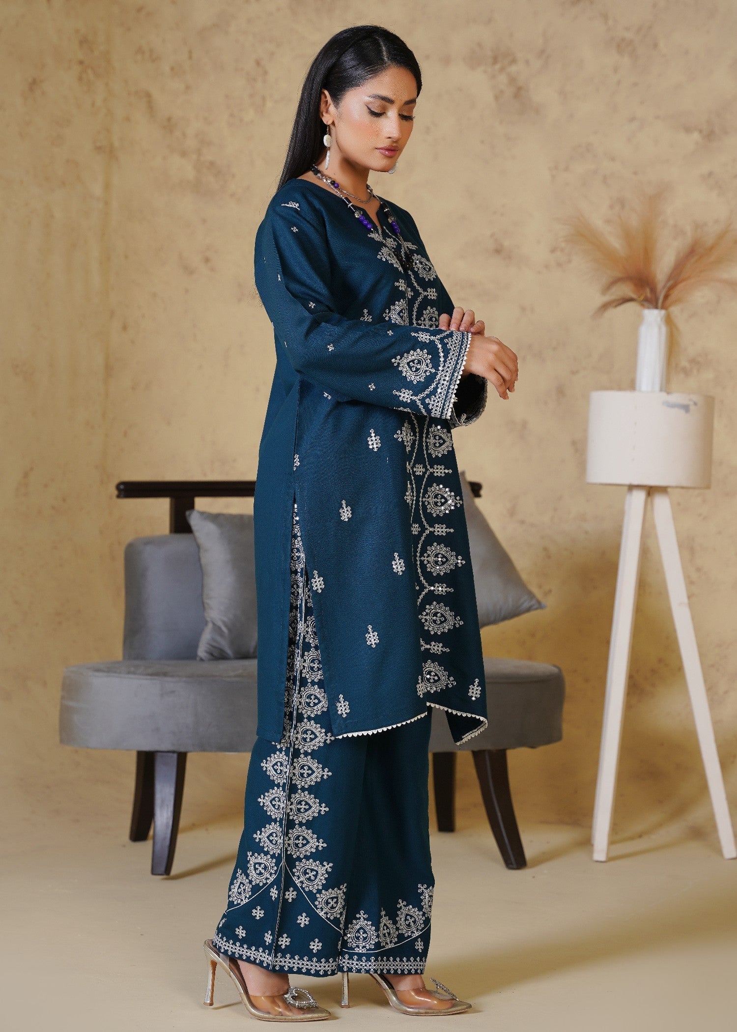 dhanak Co Ord Sets in Teal
