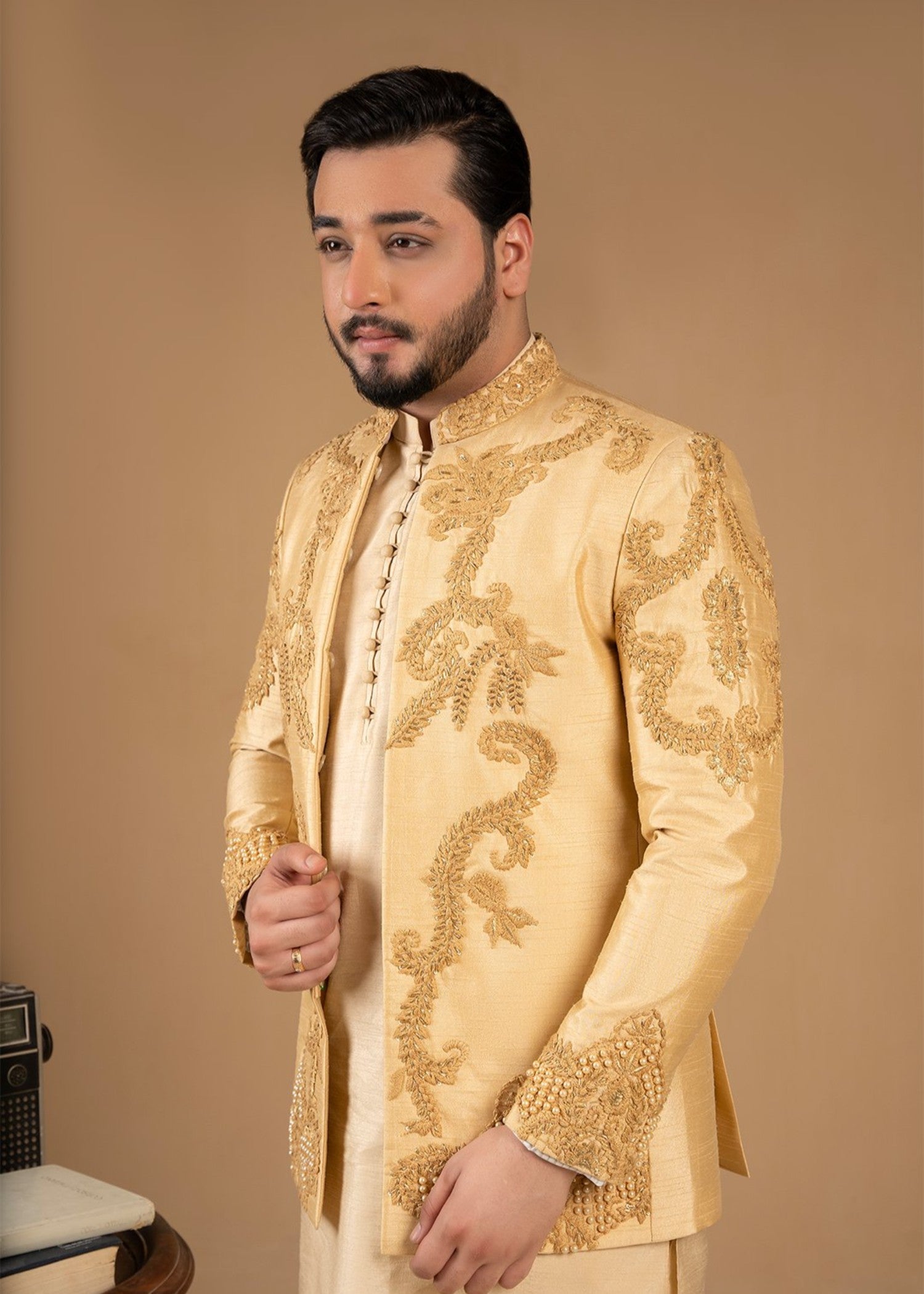 silk Prince Coat in Goldfish orange