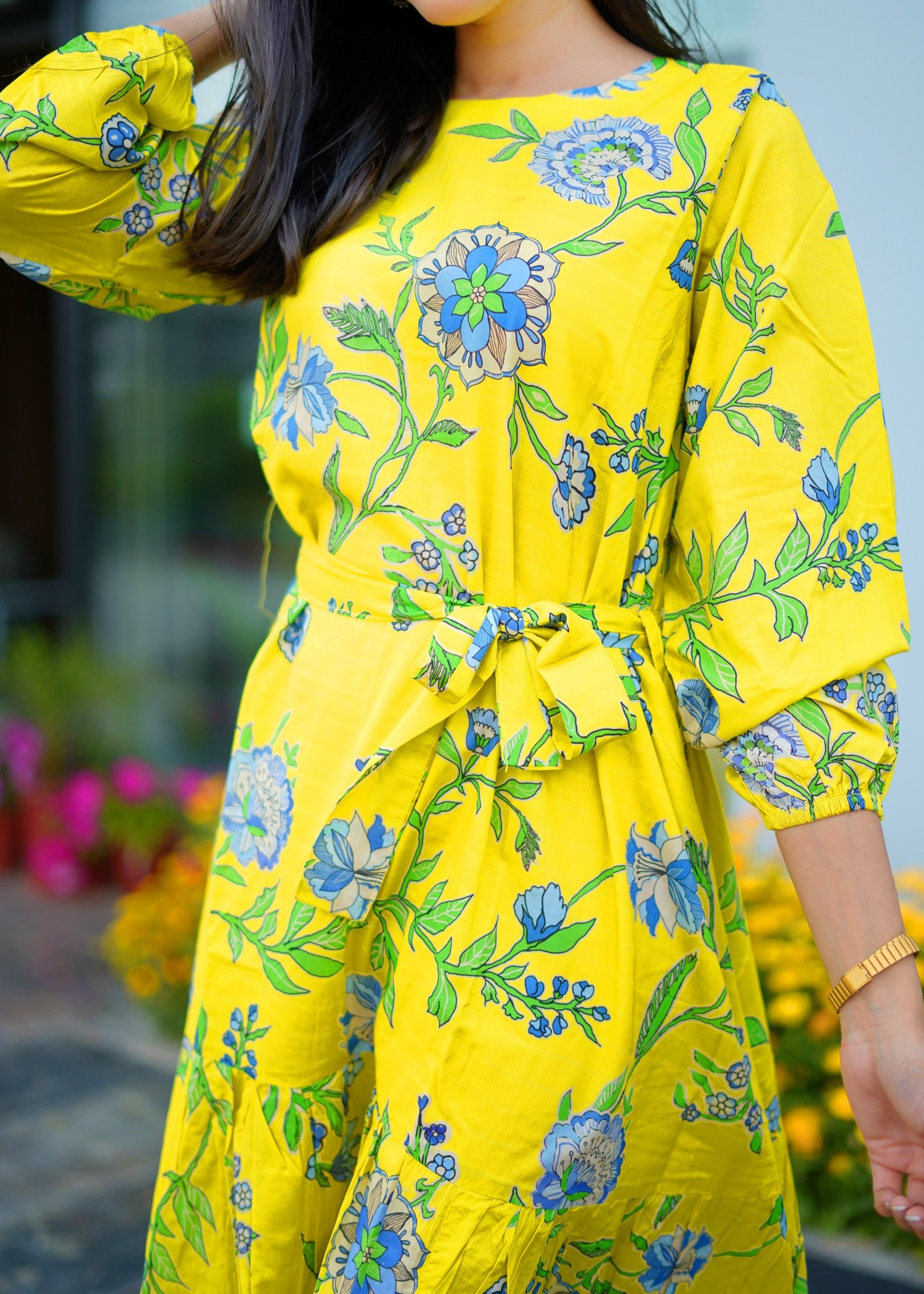 pure cotton Dress in Chartreuse