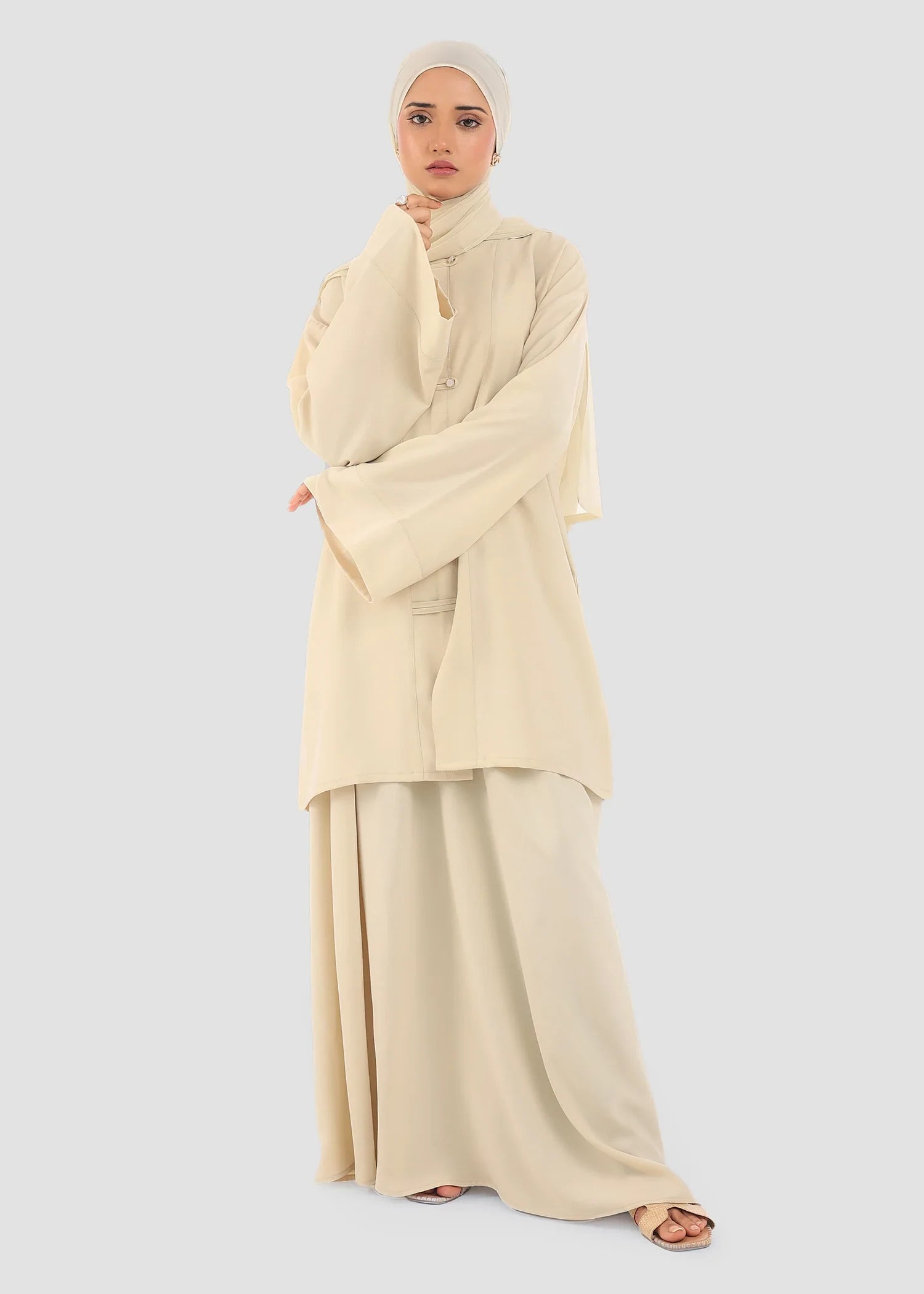 interlock knit Co ord Sets in Ivory