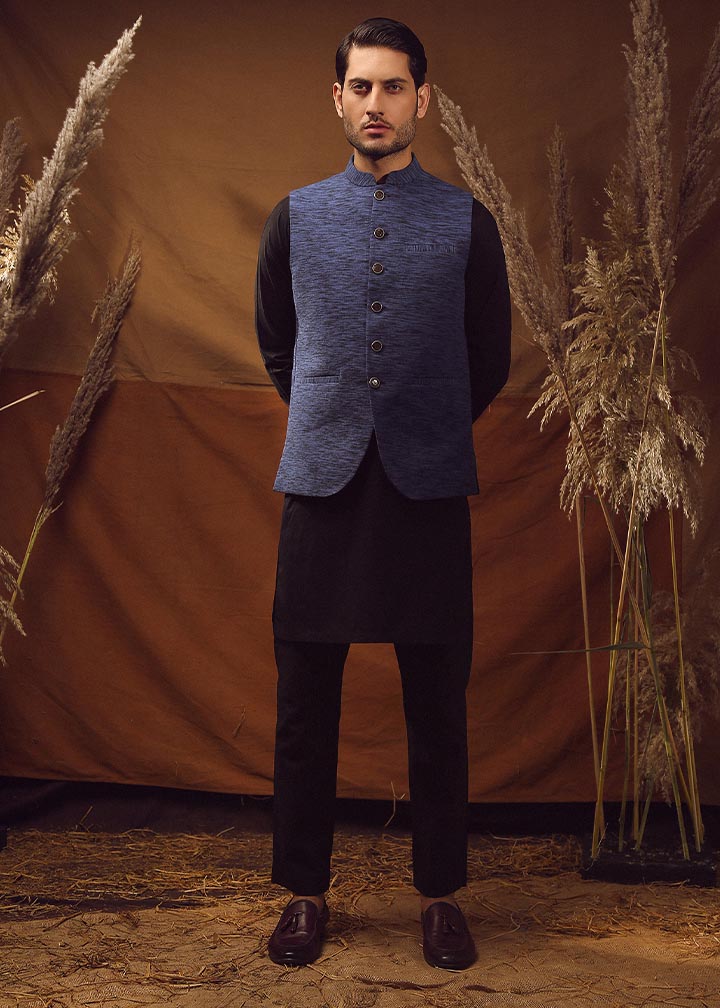 cotton Waistcoat in Blue