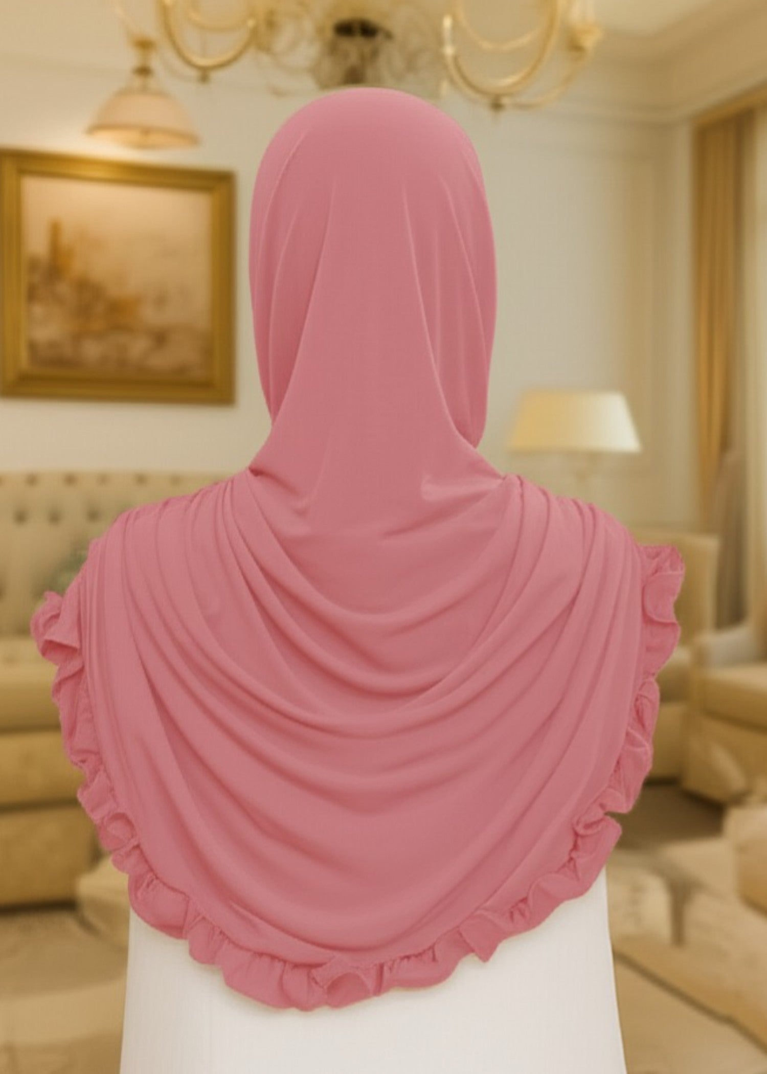 single jersey knit Hijab in Salmon pink