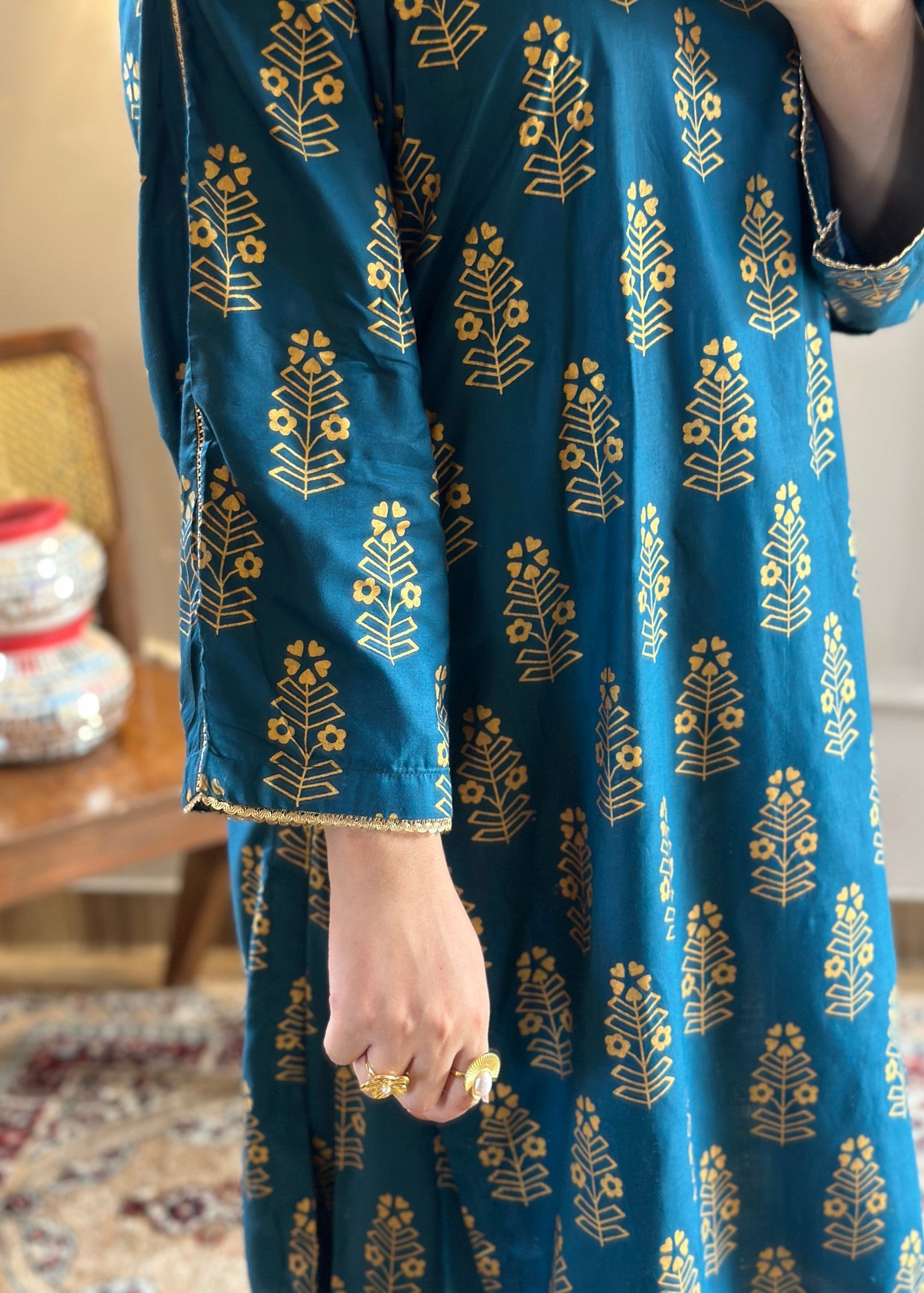 arabic lawn Co Ord Sets in Sapphire blue