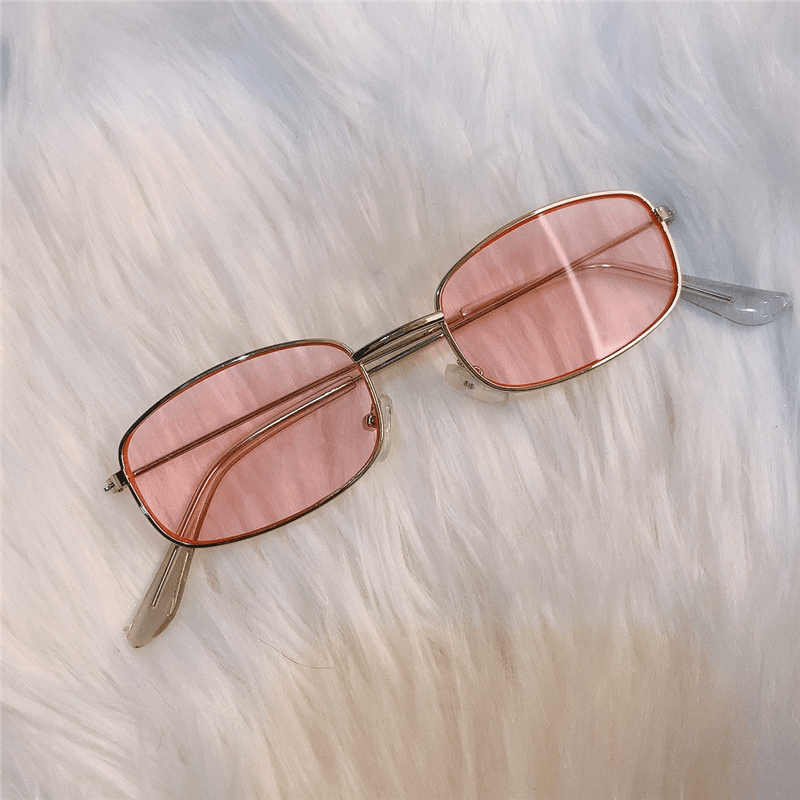 Sunglasses European and American Niche Box Jump Di Sunglasses Color Retro Hong Kong Style Gold