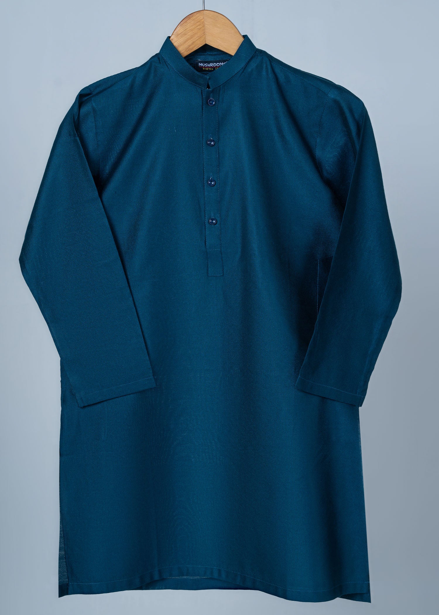 silk khadi net Kurta in Steel blue
