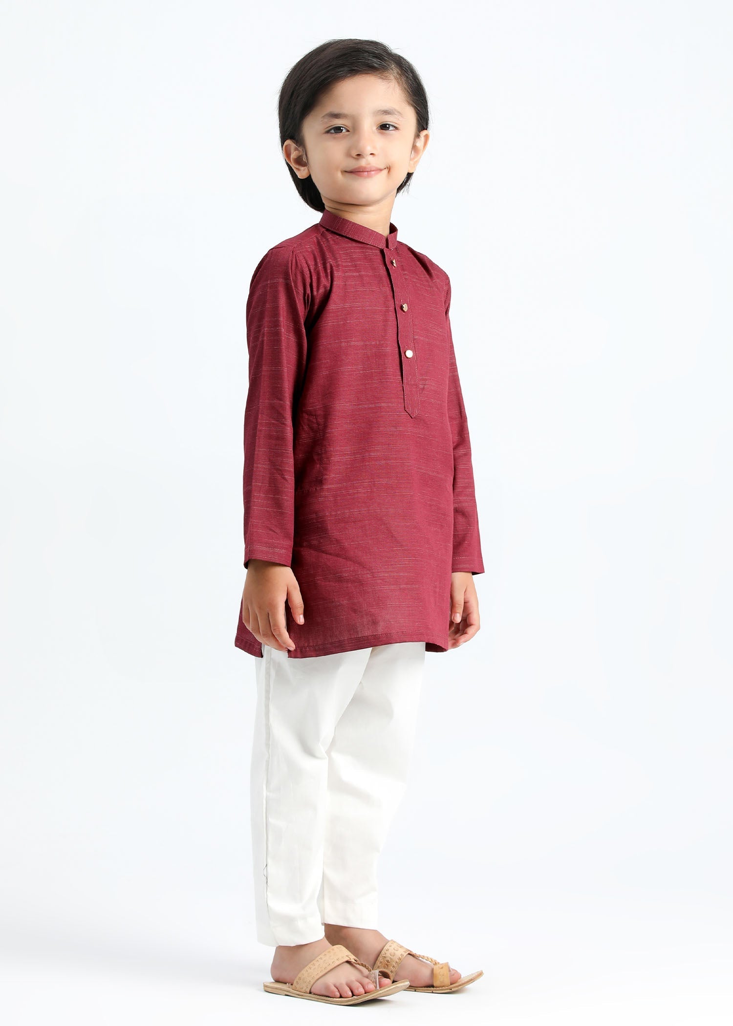 cotton Kurta Set in Wine