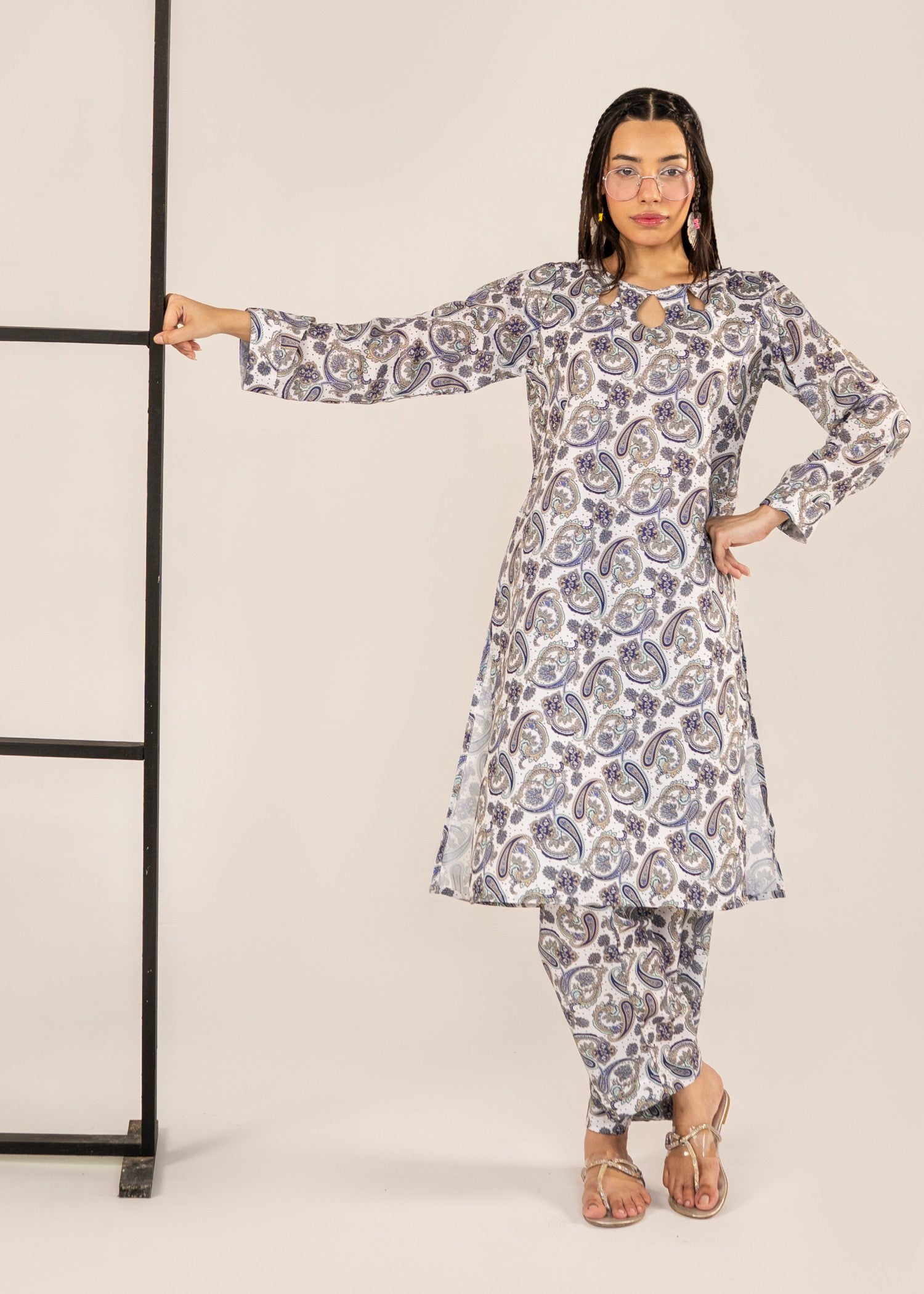poly lawn Co Ord Sets in Pastel grey