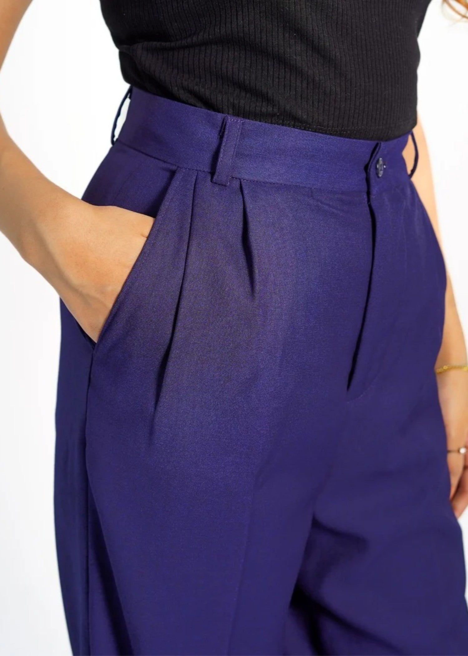 polycotton Pants in Navy blue
