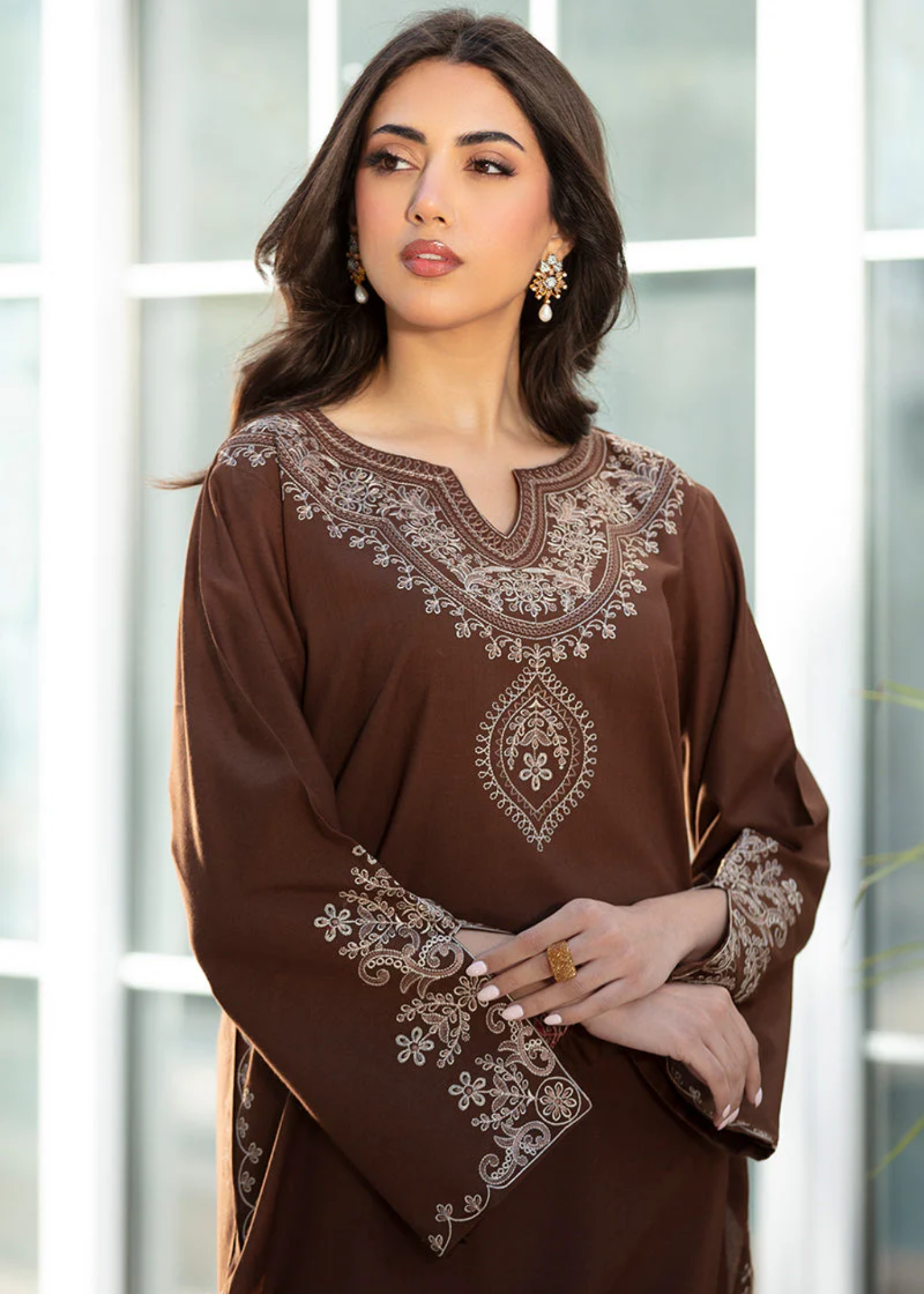marina Kurta Set in Walnut brown