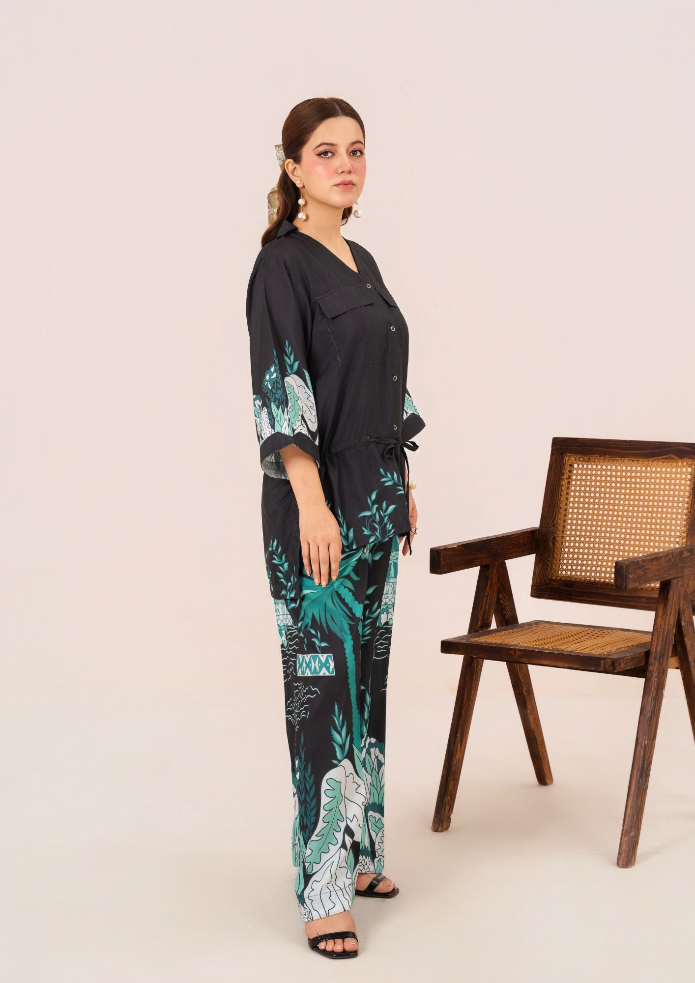 swiss cotton Co ord Sets in Black