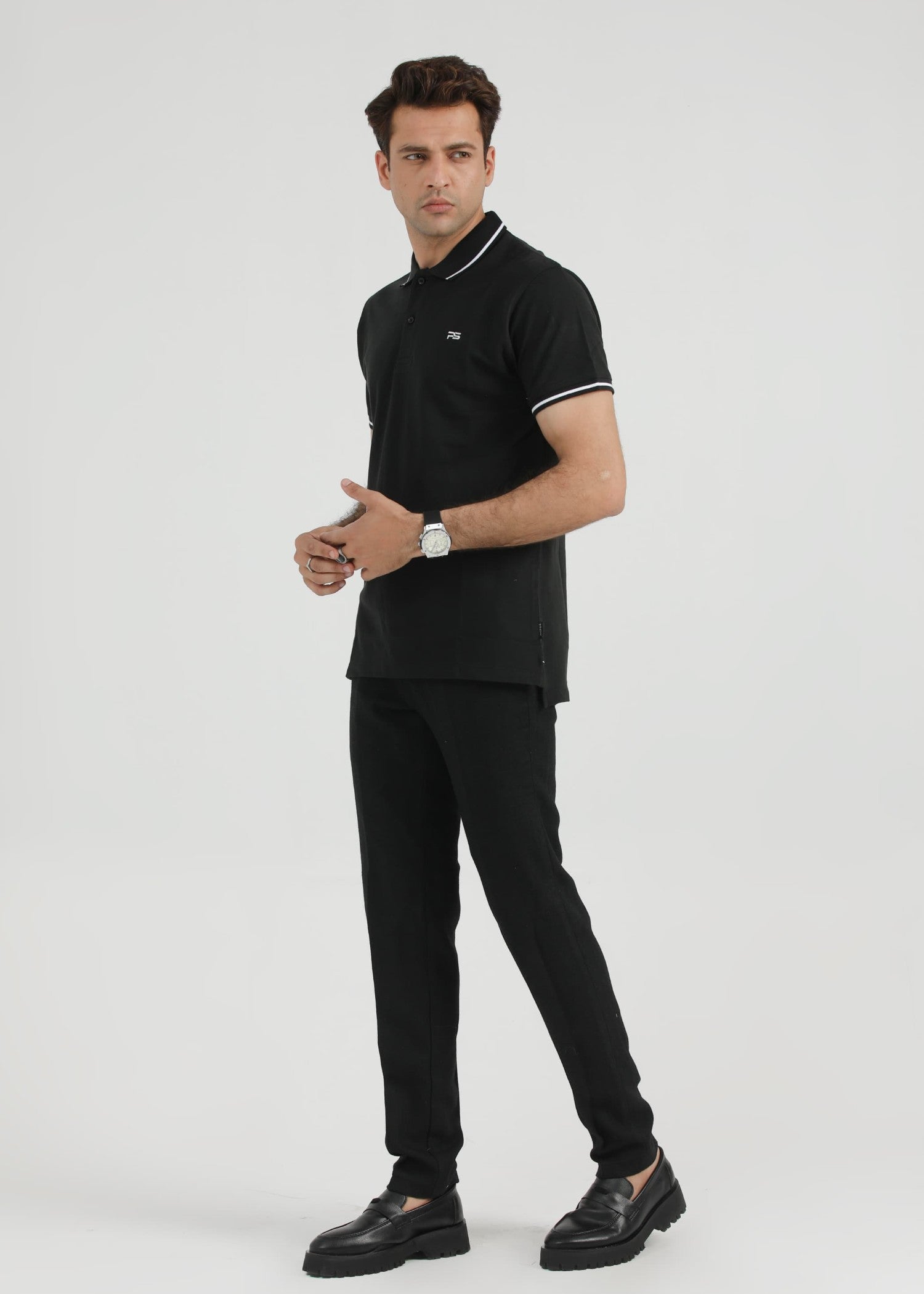 porque/pique Polo Shirt in Black