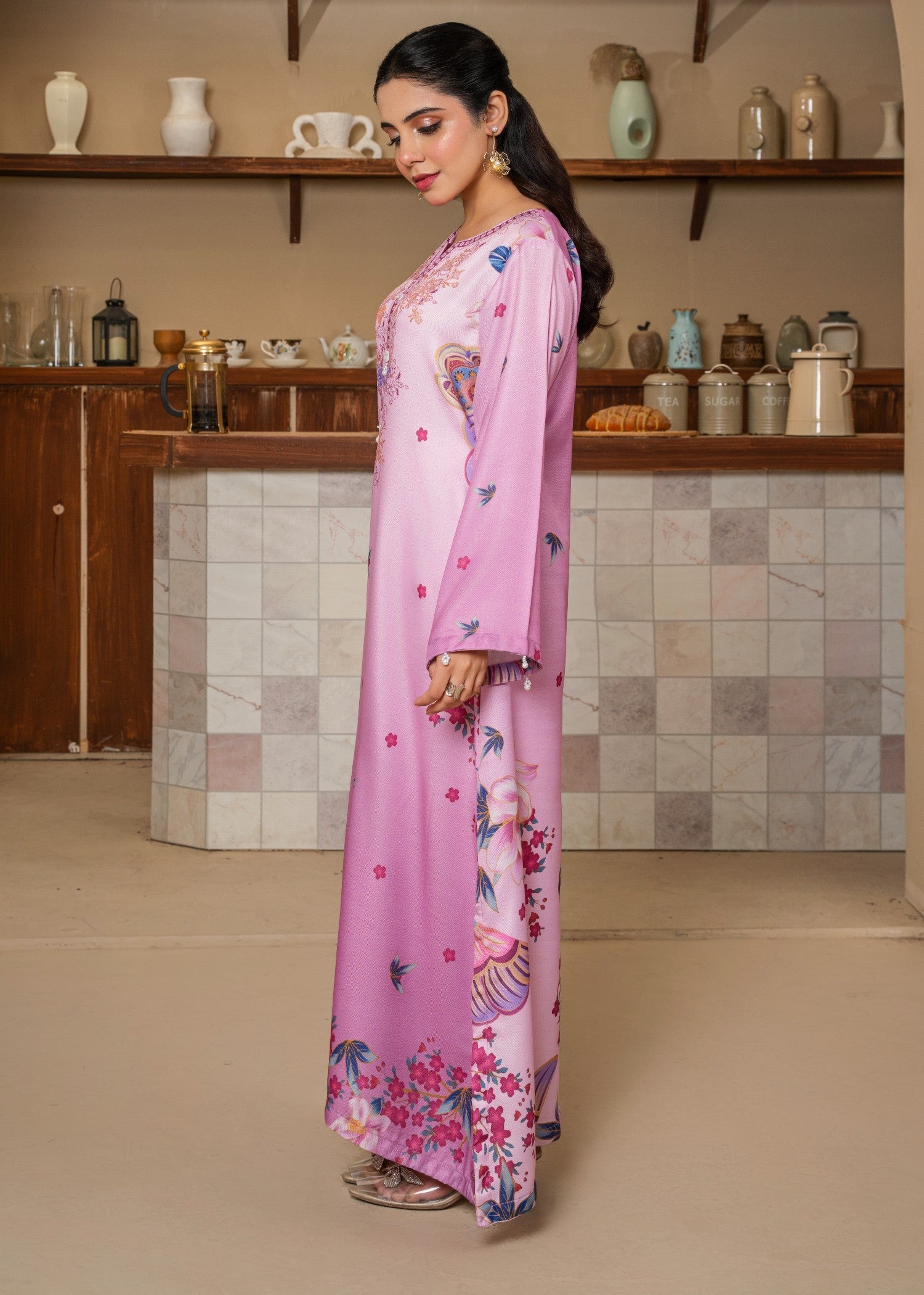 pashmina Kaftan in Pink