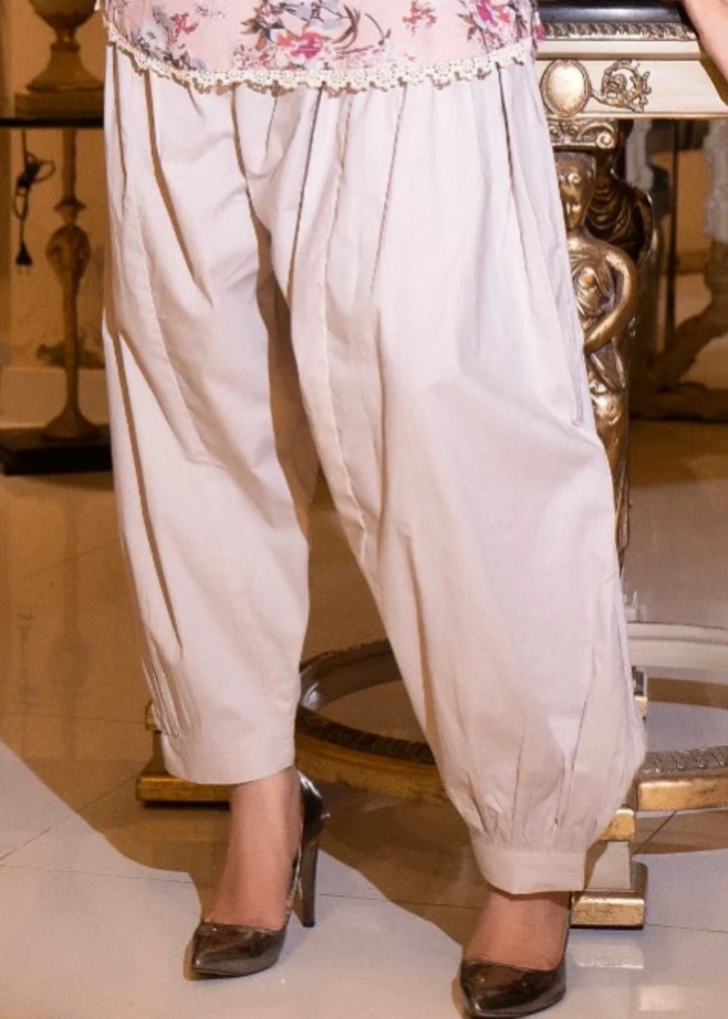 cotton Shalwar in Pastel grey