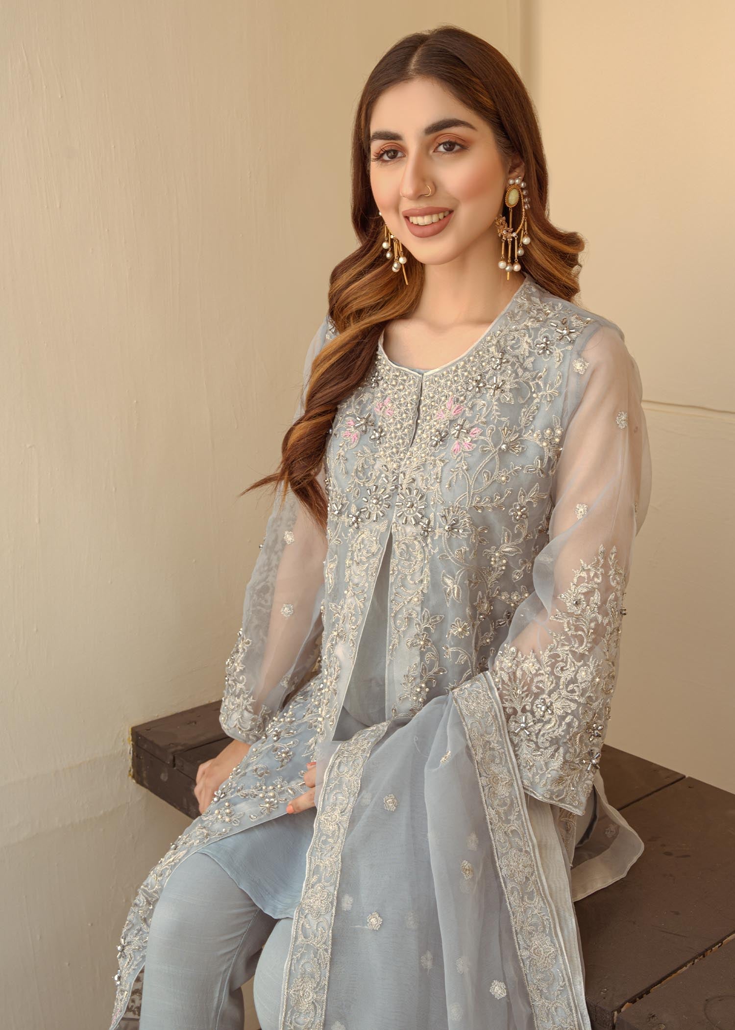 organza Gown in Grey