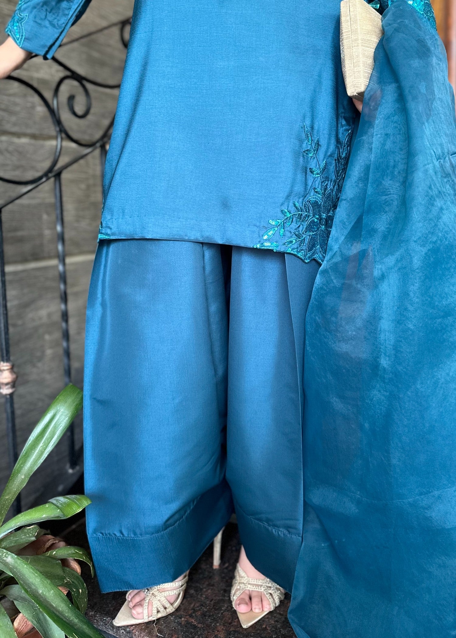 kattan silk Kurta Set in Sapphire blue