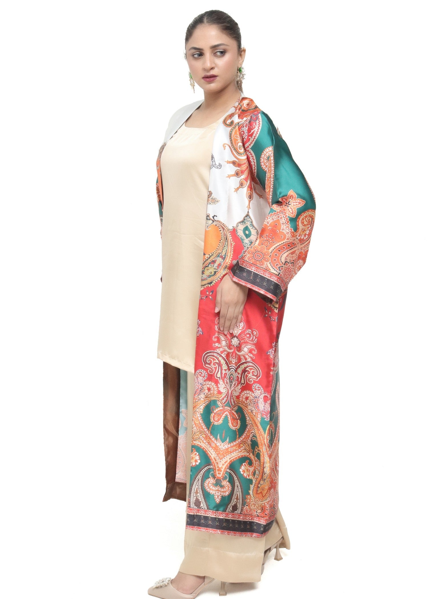 silk Gown in Multi