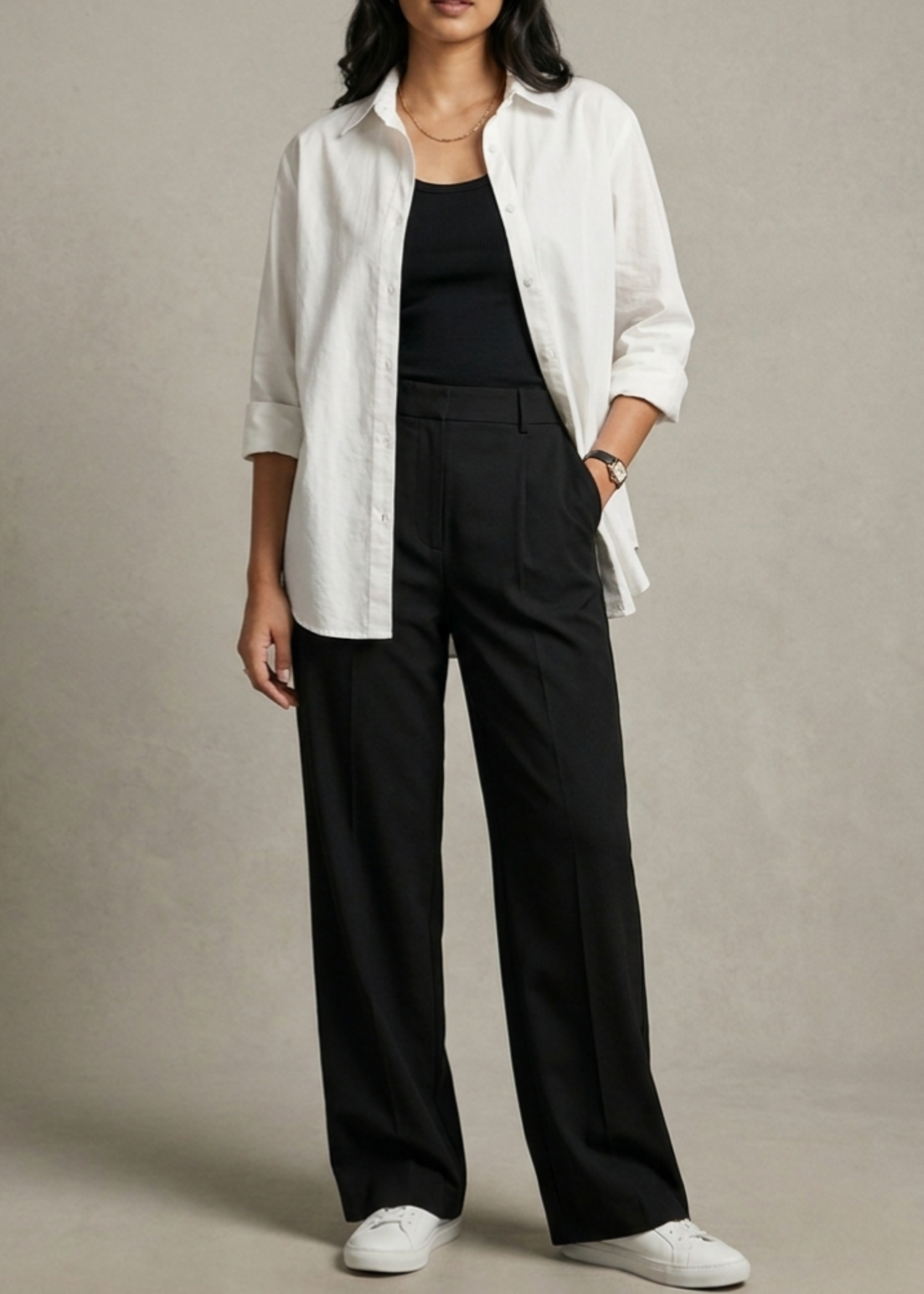 cotton linen Formal Shirt in White