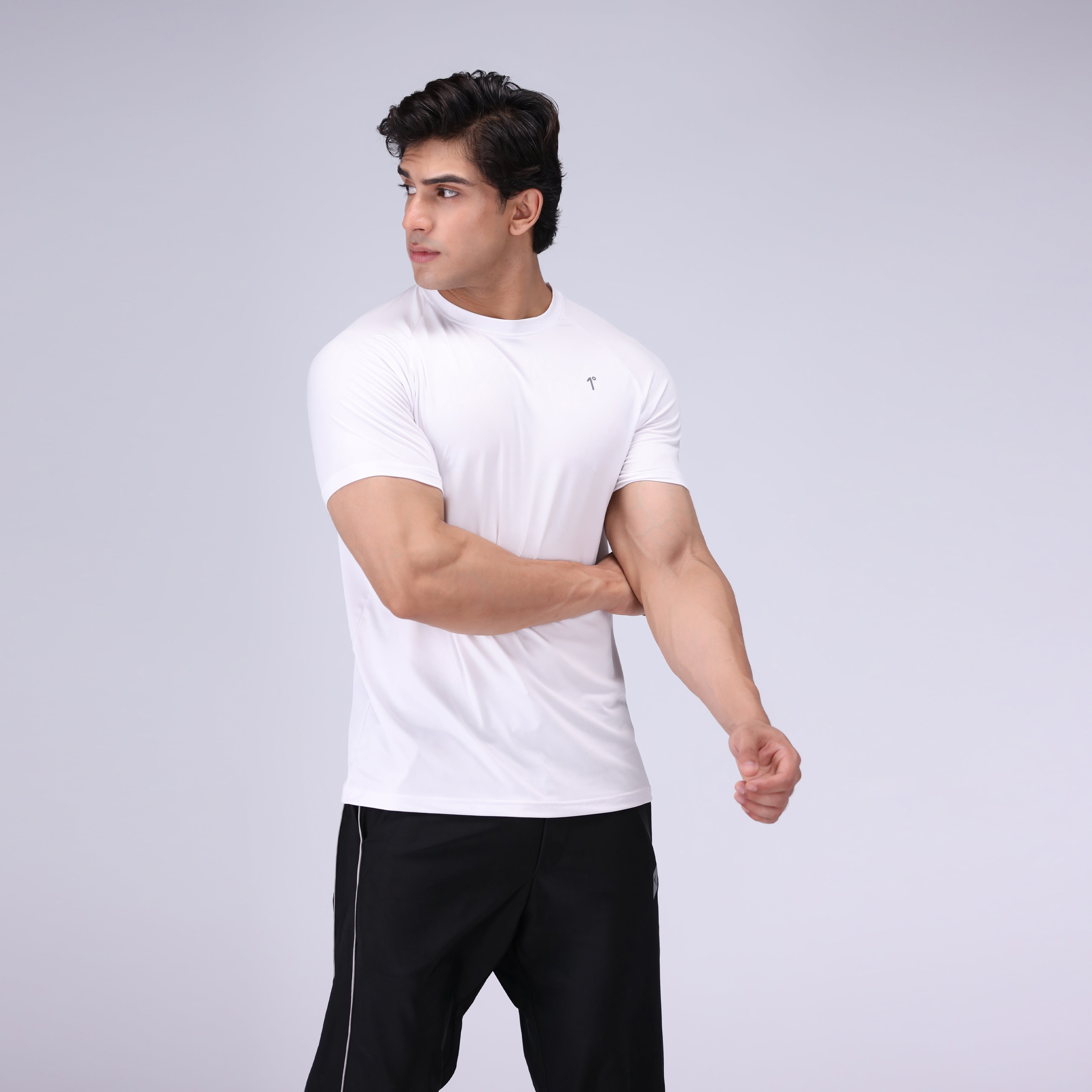 twill cotton T Shirt in White smoke