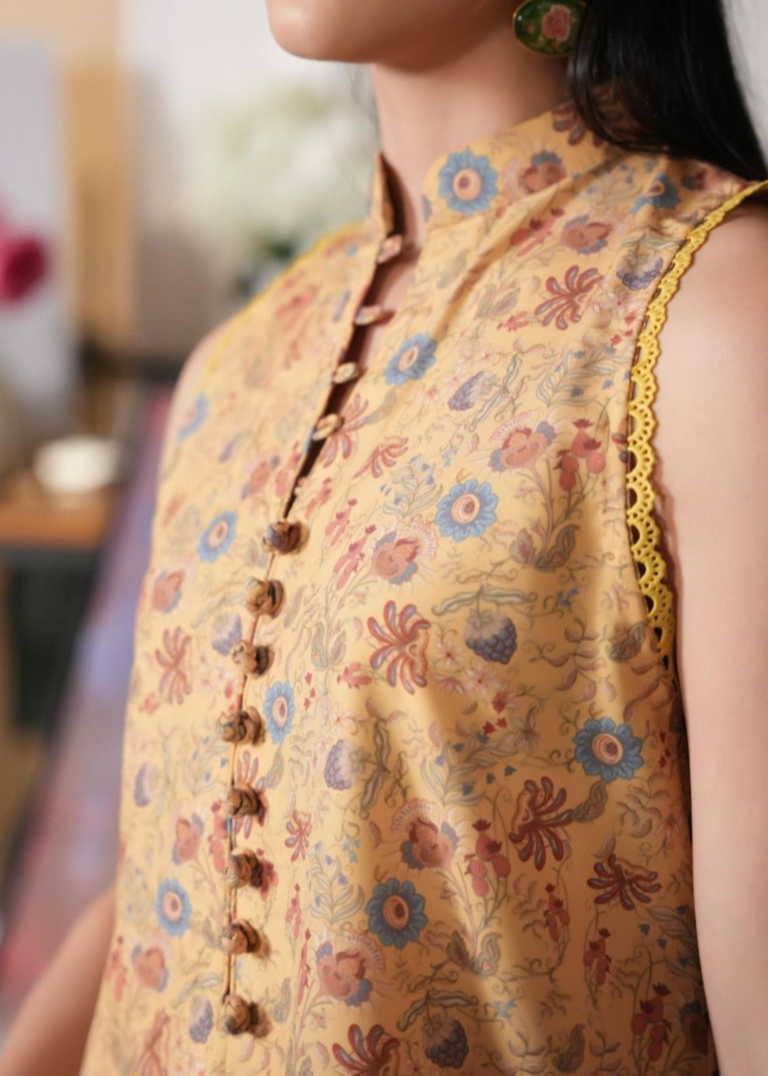 swiss lawn Co Ord Sets in Mustard
