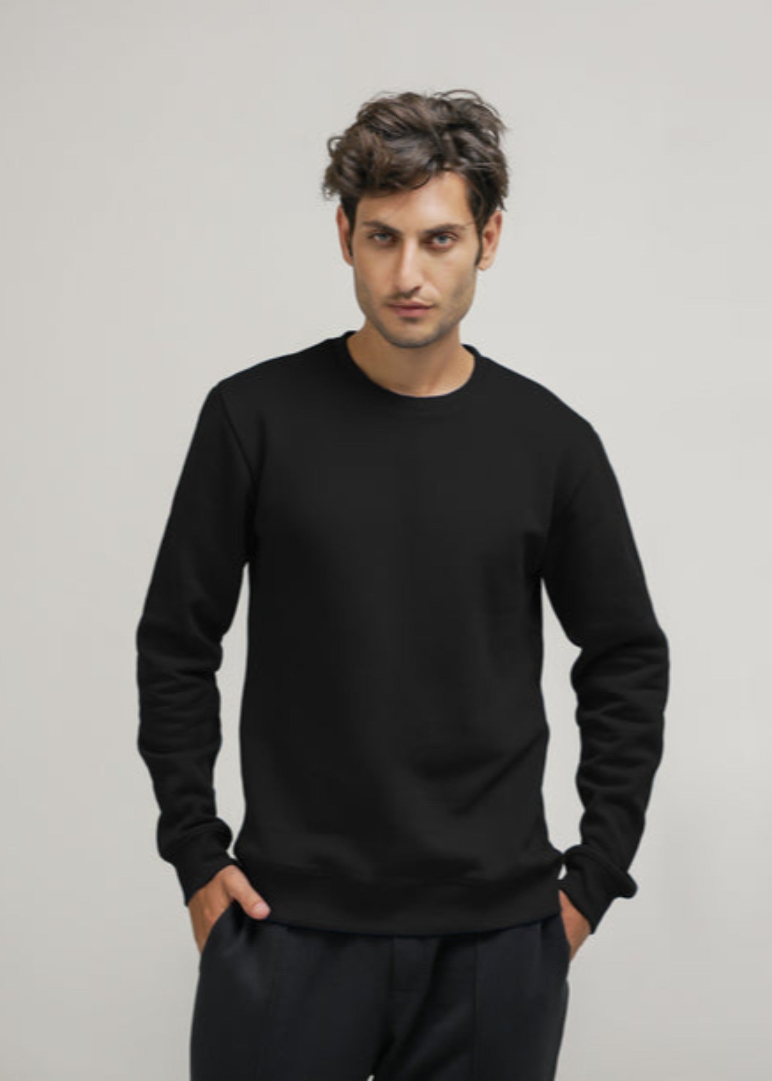 polycotton Sweatshirt in Black