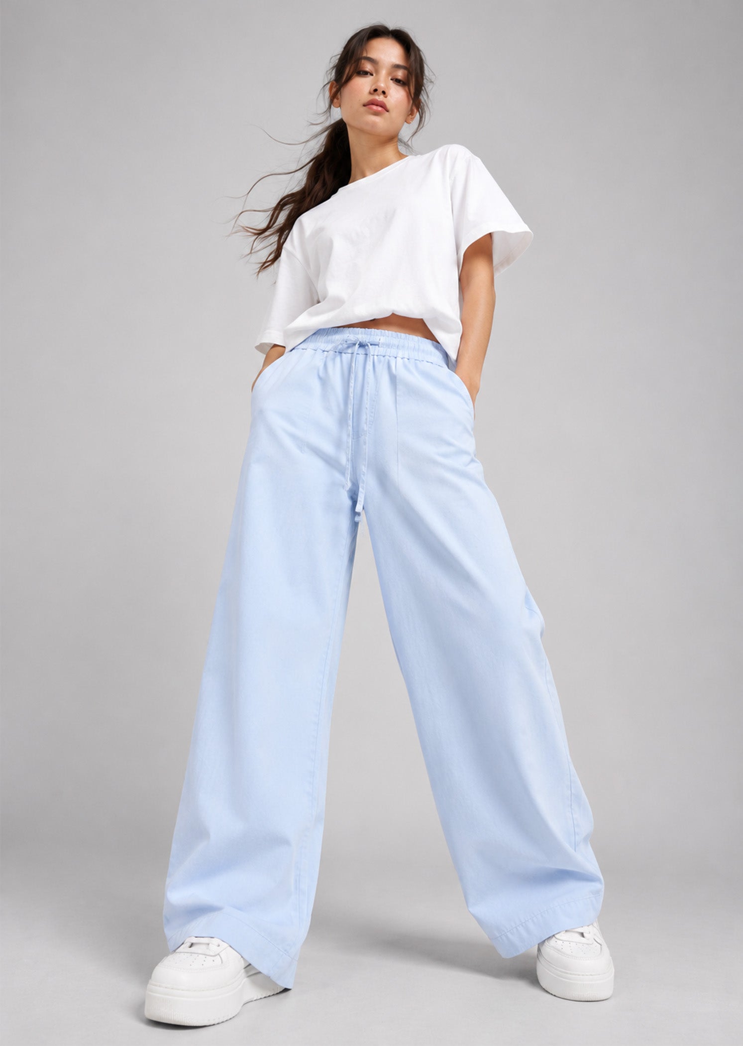 cotton Pants in Sky blue