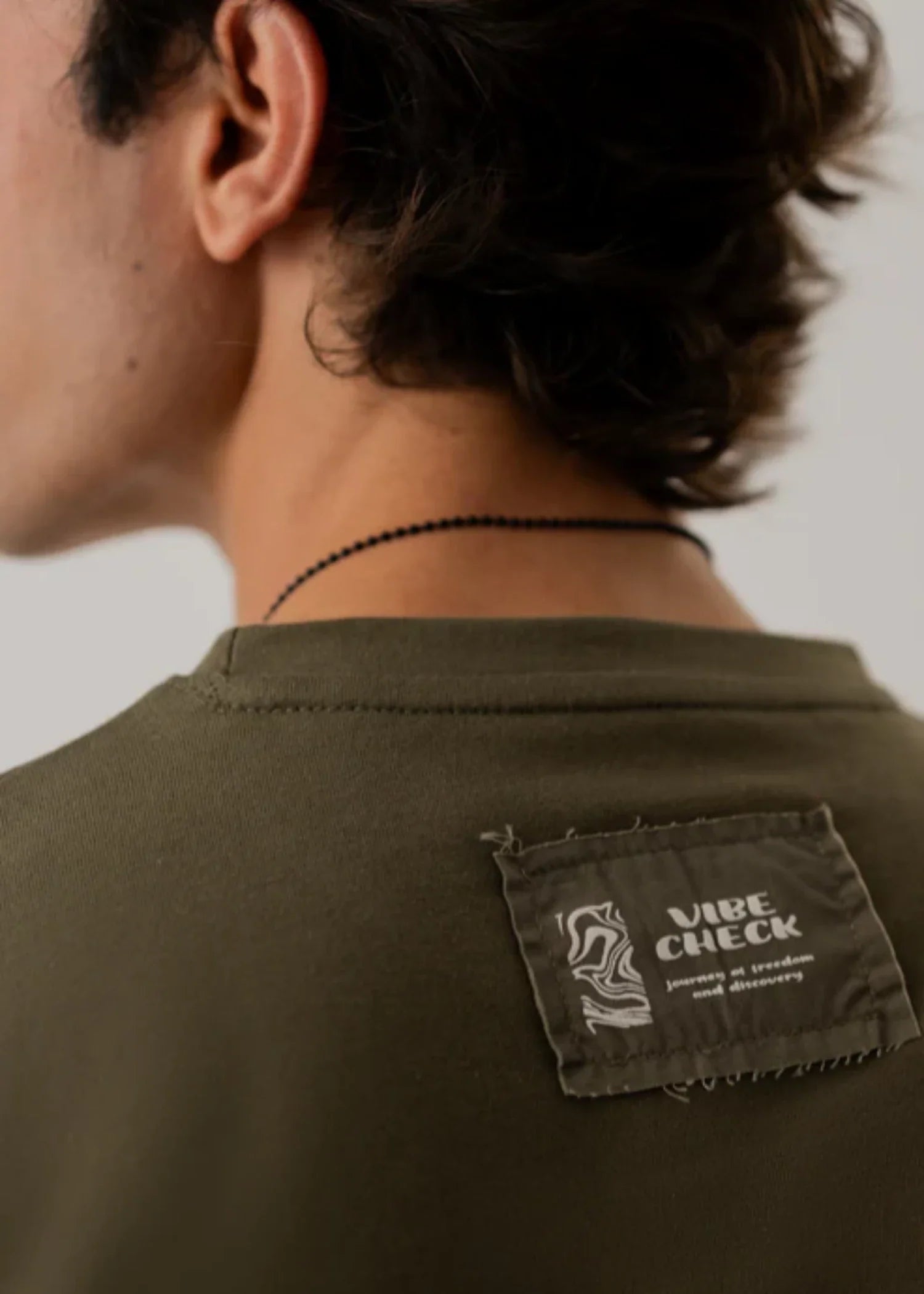 single jersey knit T Shirt in Olive green
