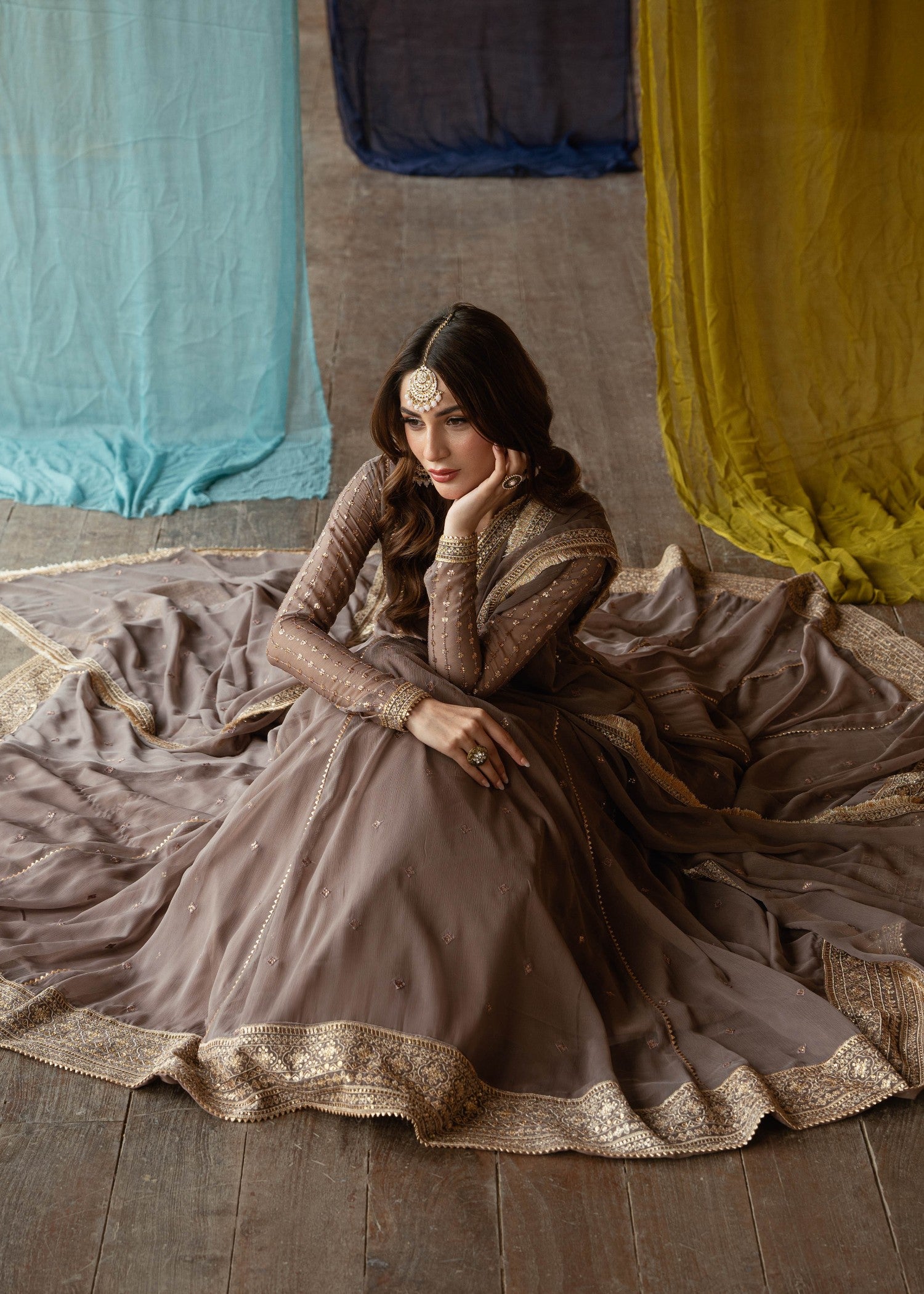chiffon Maxi in Coffee brown