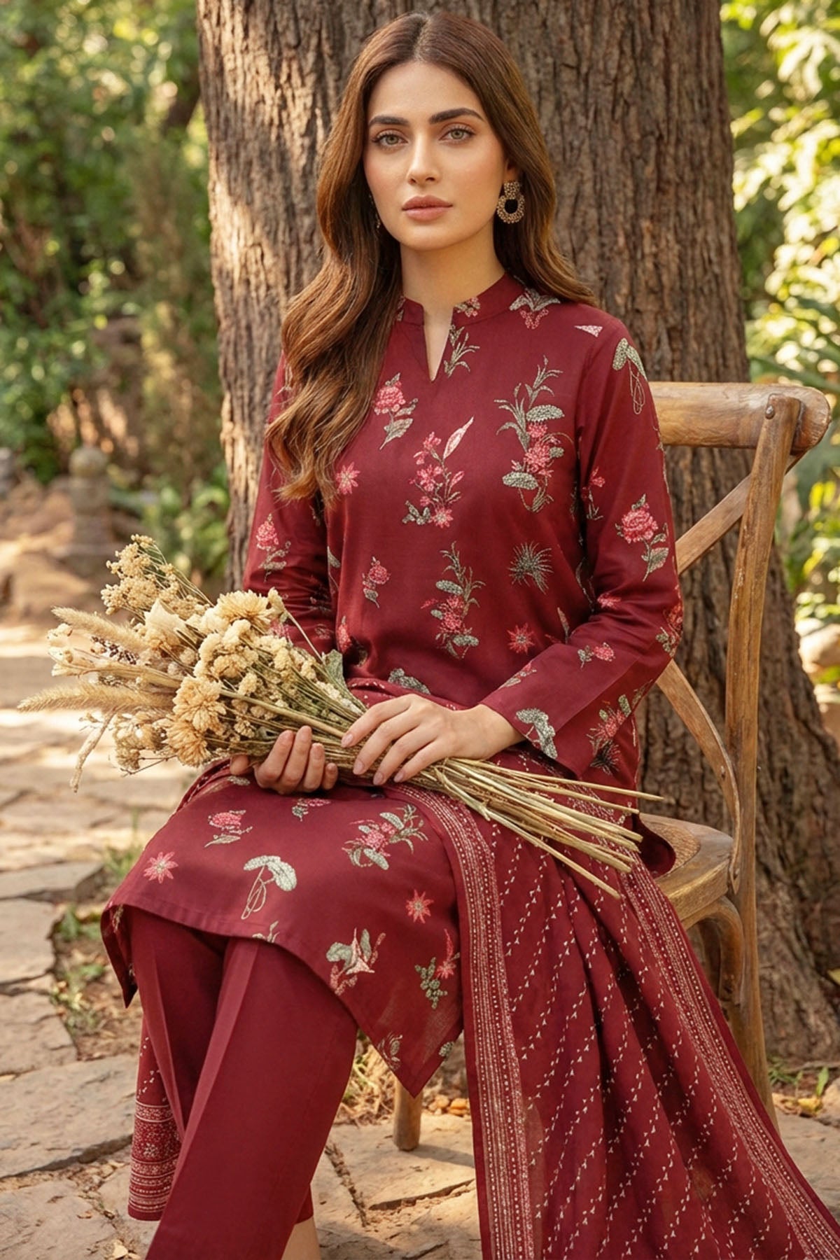 lawn Unstitched in Red
