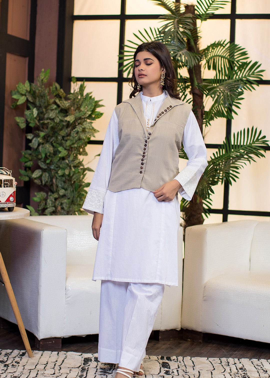 cotton Jacket in Beige