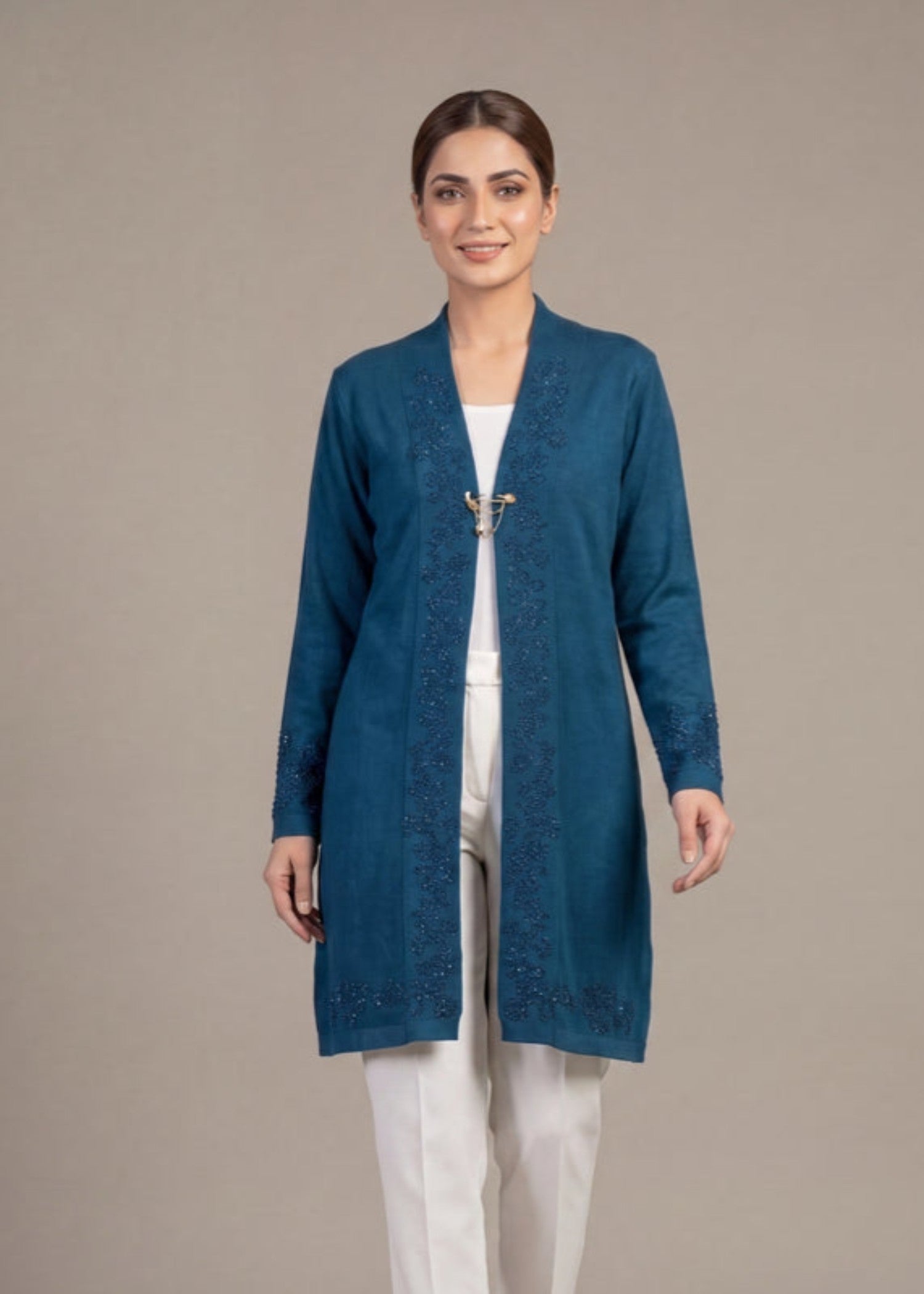 wool Cardigan in Blue