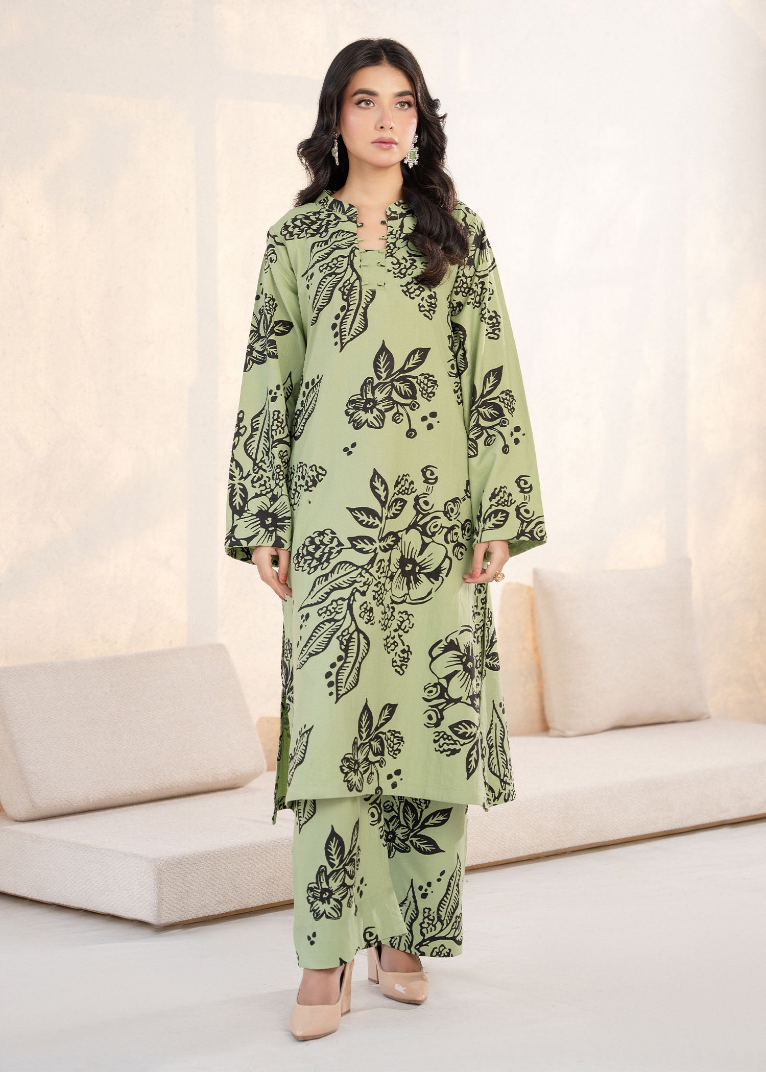 wool viscose Co Ord Sets in Pistachio green