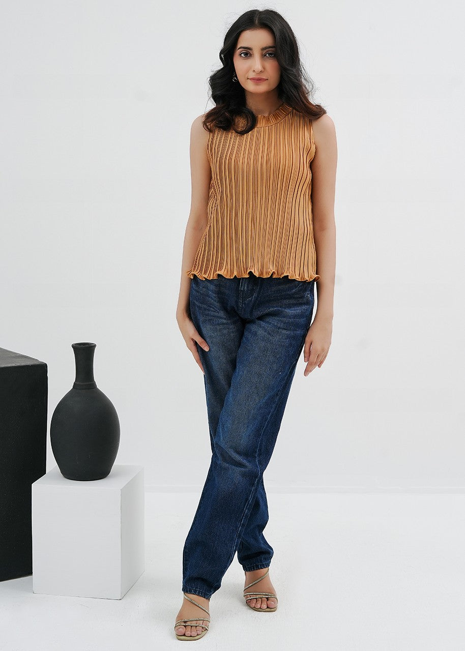 polyester Blouse in Brown