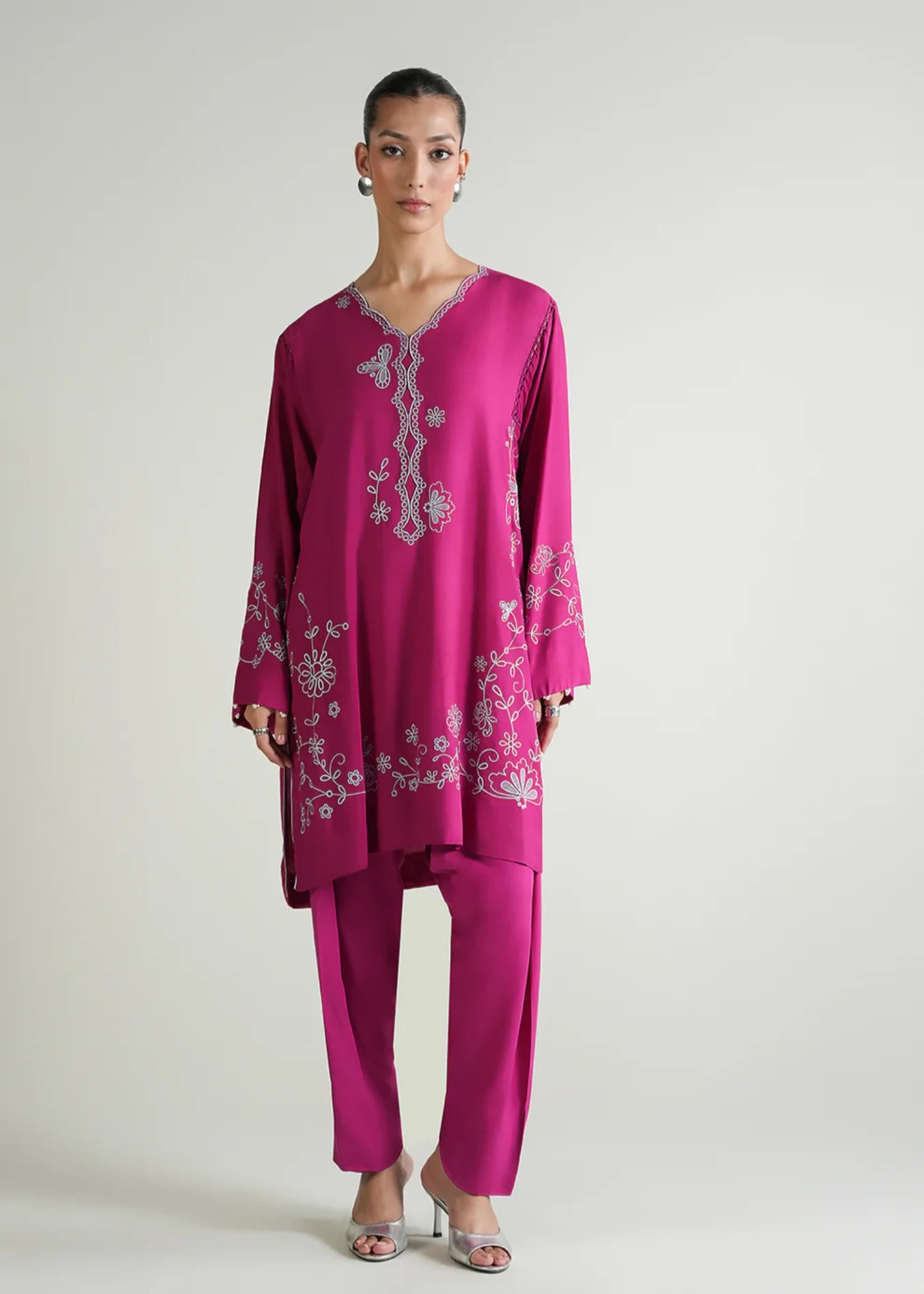 crepe Kurti in Pink