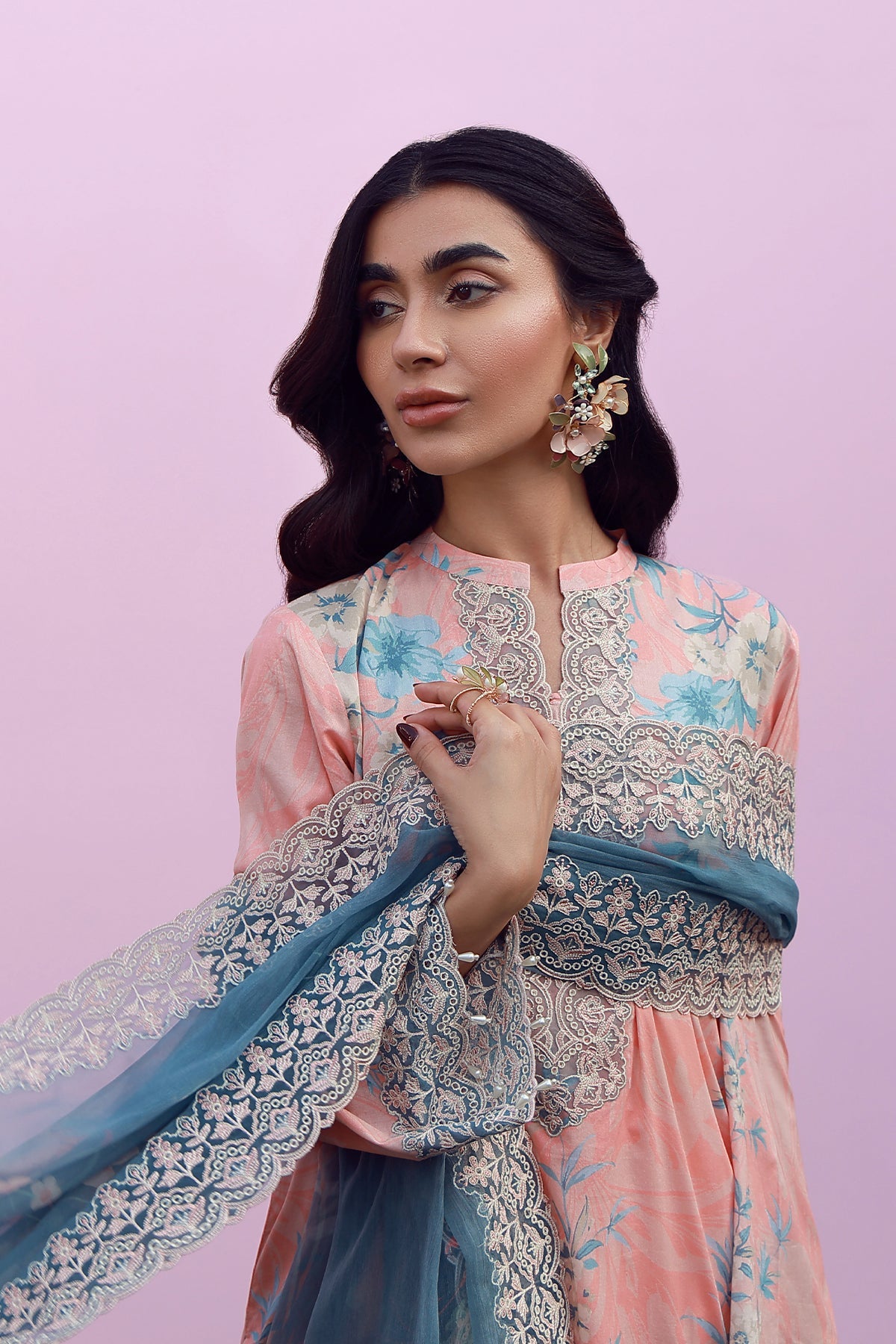 Mirha Lawn – Blush Azure
