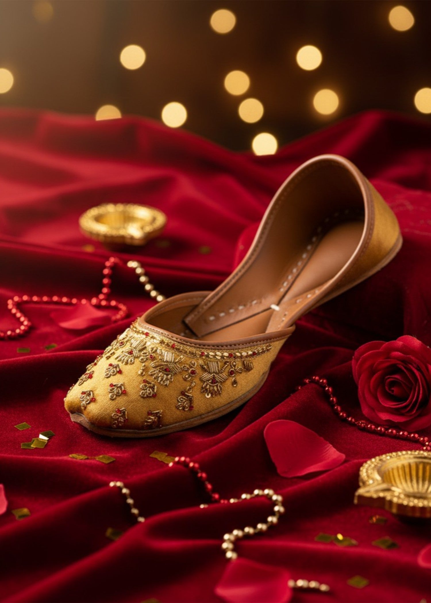 Khussa in Goldenrod by - High Quality Women Khussa AFM1680