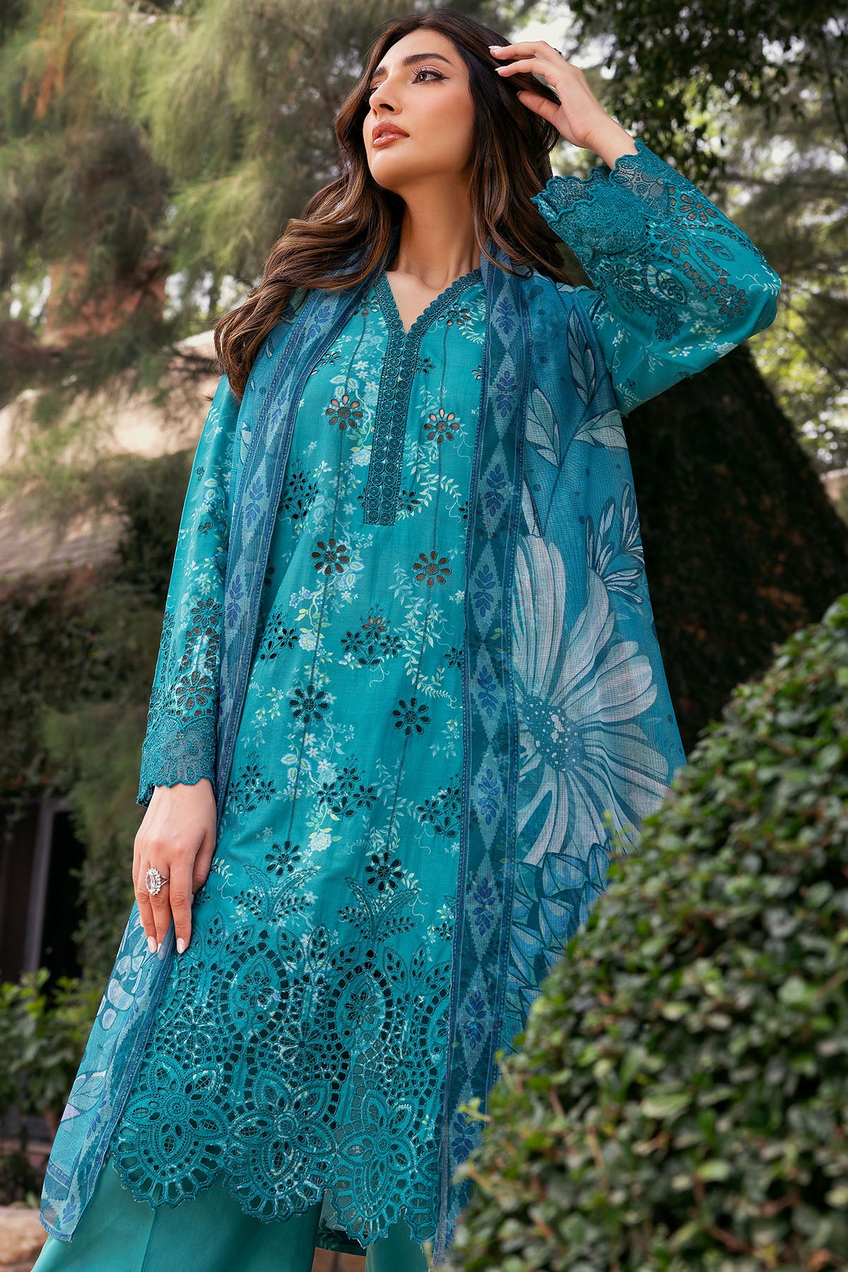 lawn Unstitched in Turquoise
