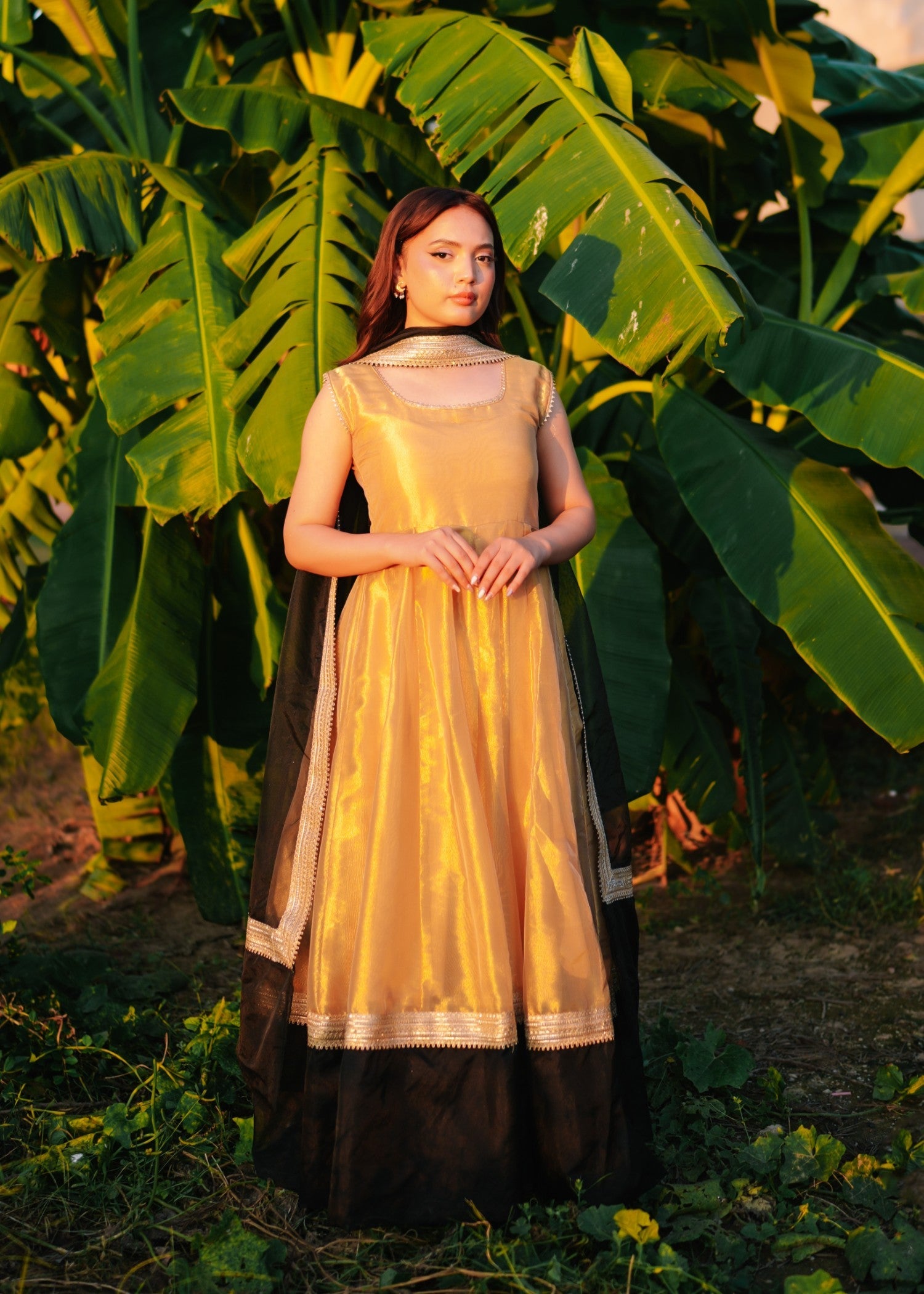 silk tissue Maxi in Goldenrod