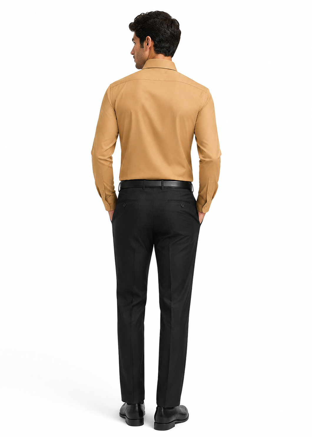 cotton Formal Shirt in Sand brown
