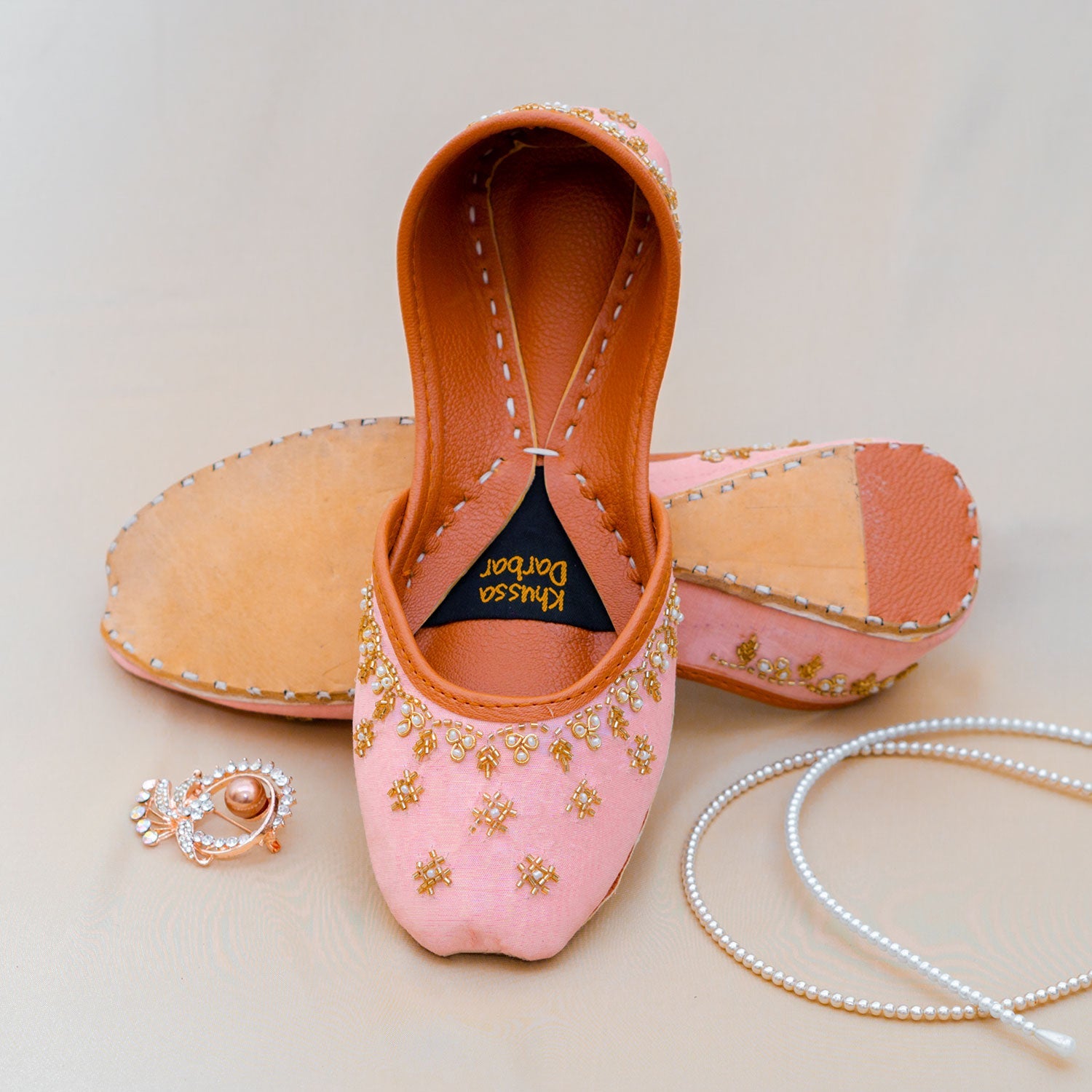 Khussa in Pink by - High Quality Women Khussa PHZ9965