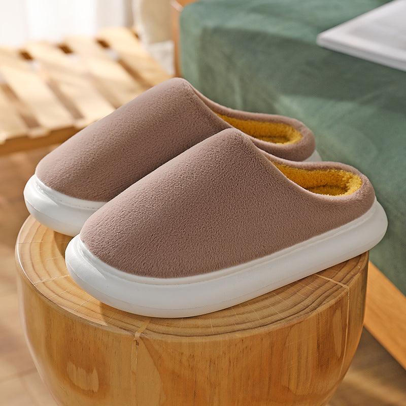 Couples Home Warm Plush Step-on Slippers
