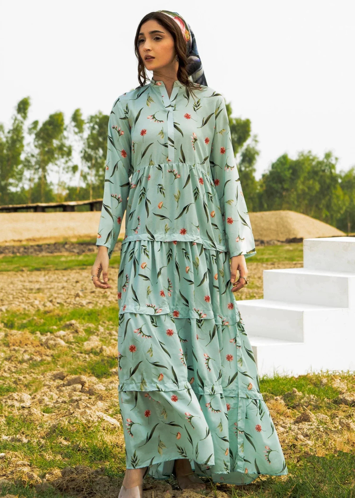 polycotton Maxi in Pastel green