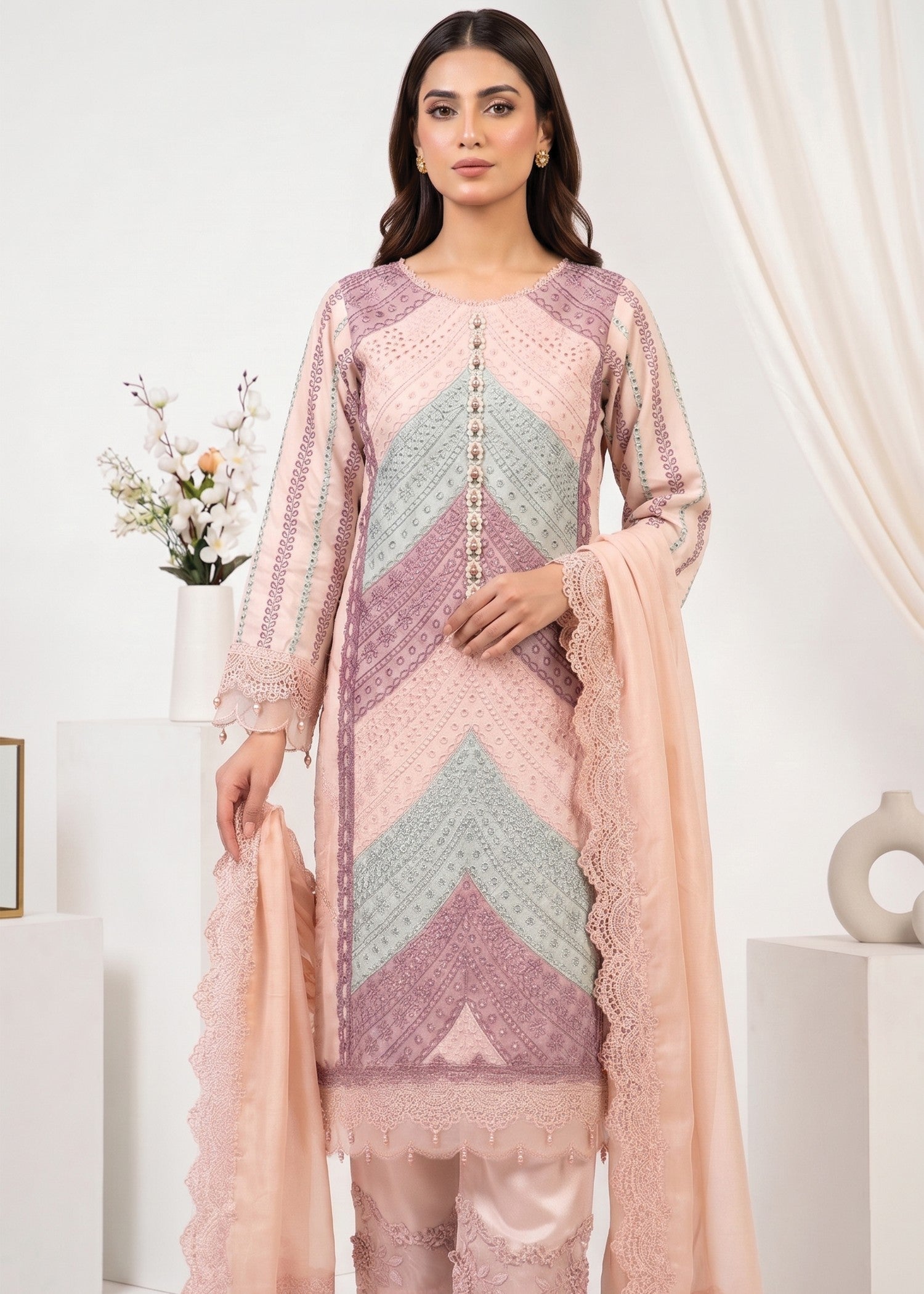 viscose Kurta Set in Multi