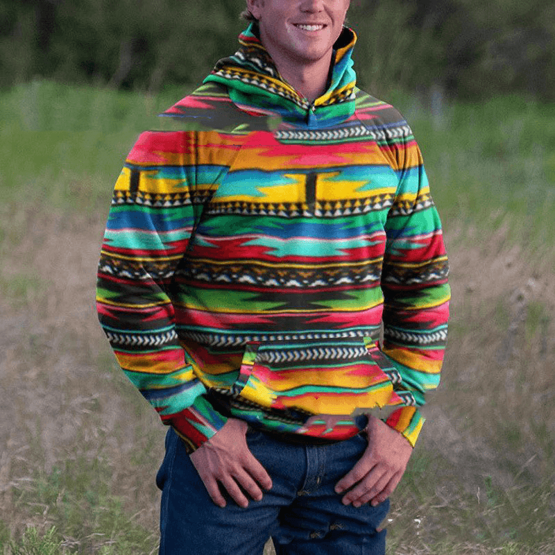 Temperament Commuter Loose Version Casual Printed Men'S Sweater