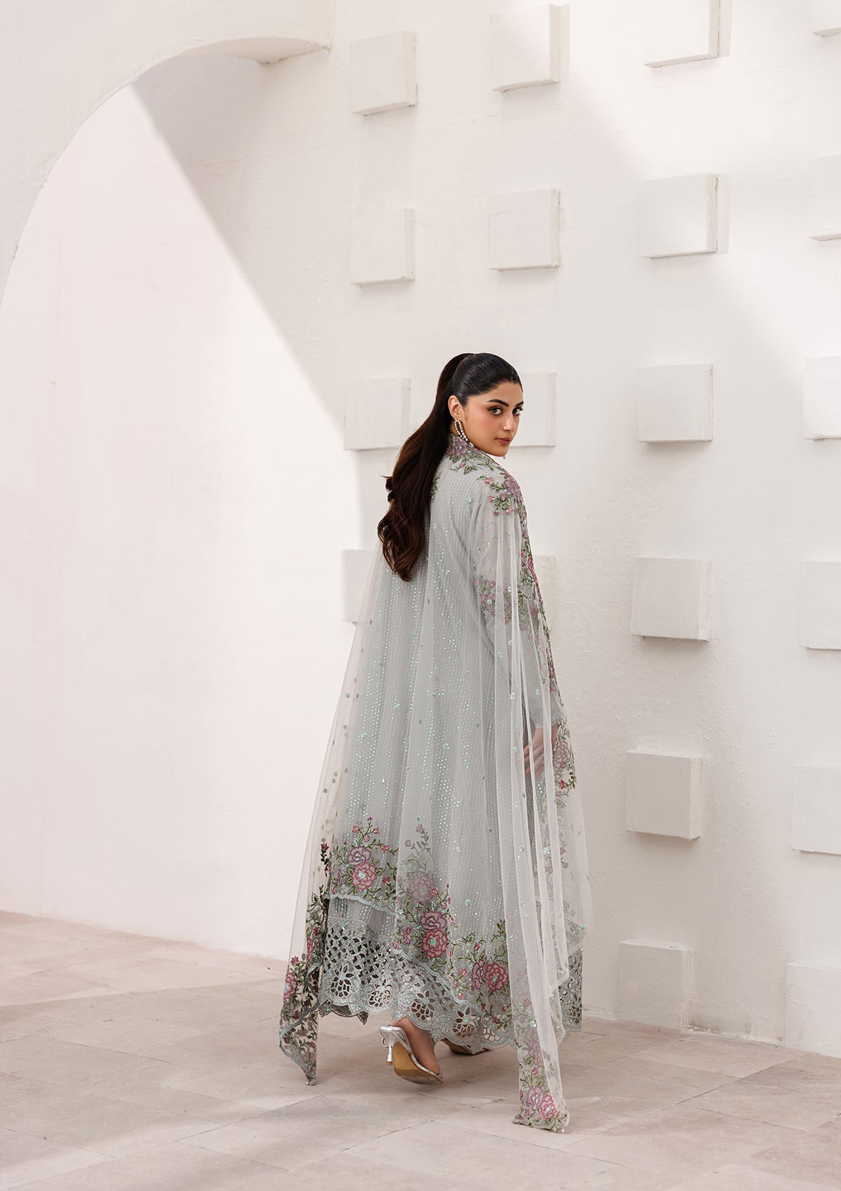 pk raw silk Kurta Set in Ash grey