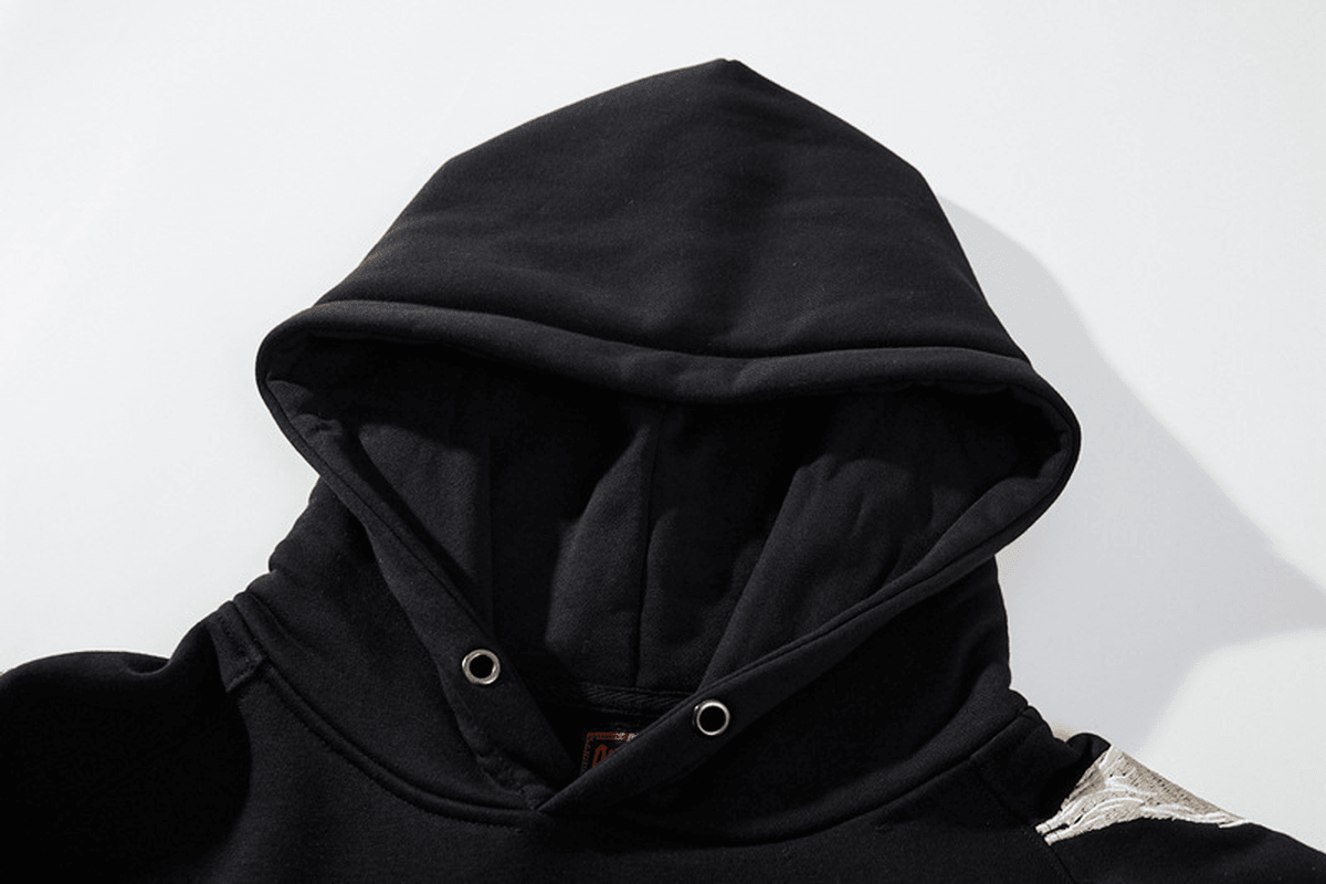 Men'S Hoodie Sweater Chinese Style Full Width Embroidery