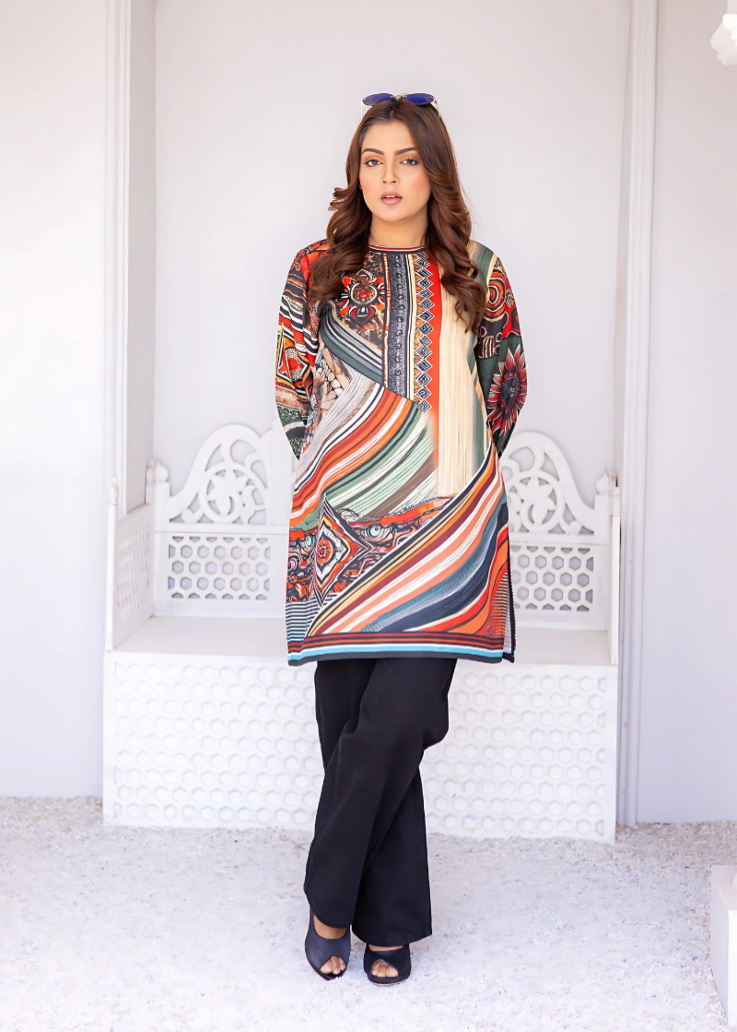 herringbone Kurti in Jet black