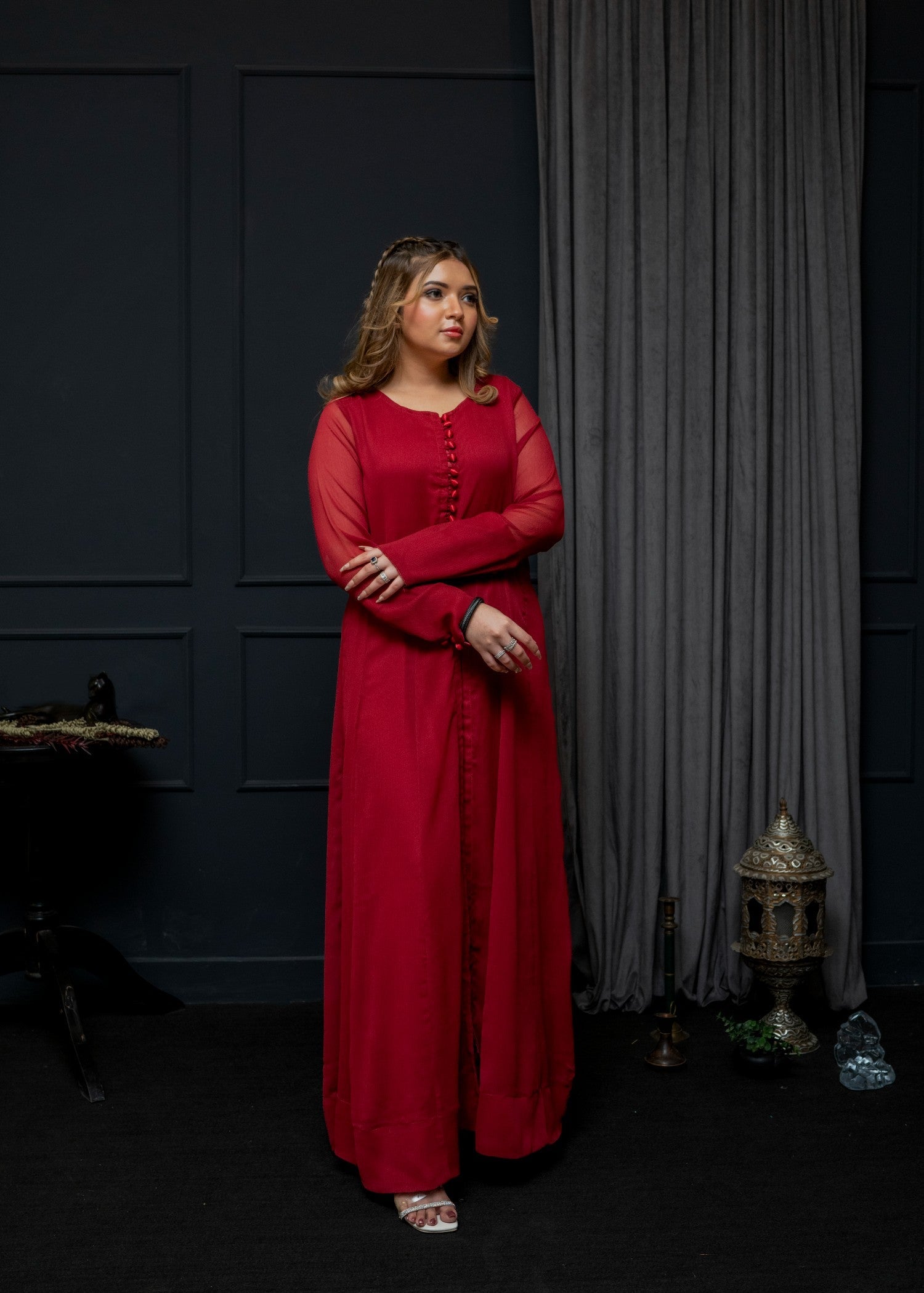 chiffon Maxi in Crimson