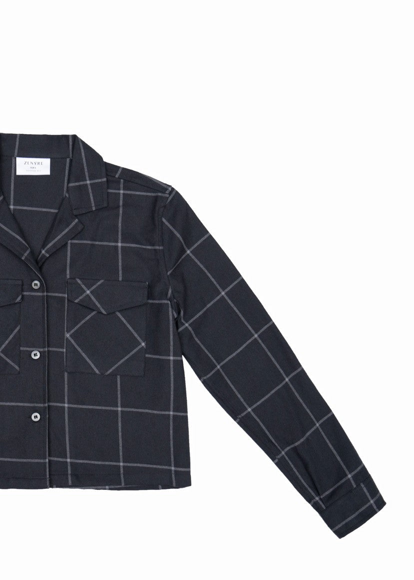 flannel Top in Dark blue