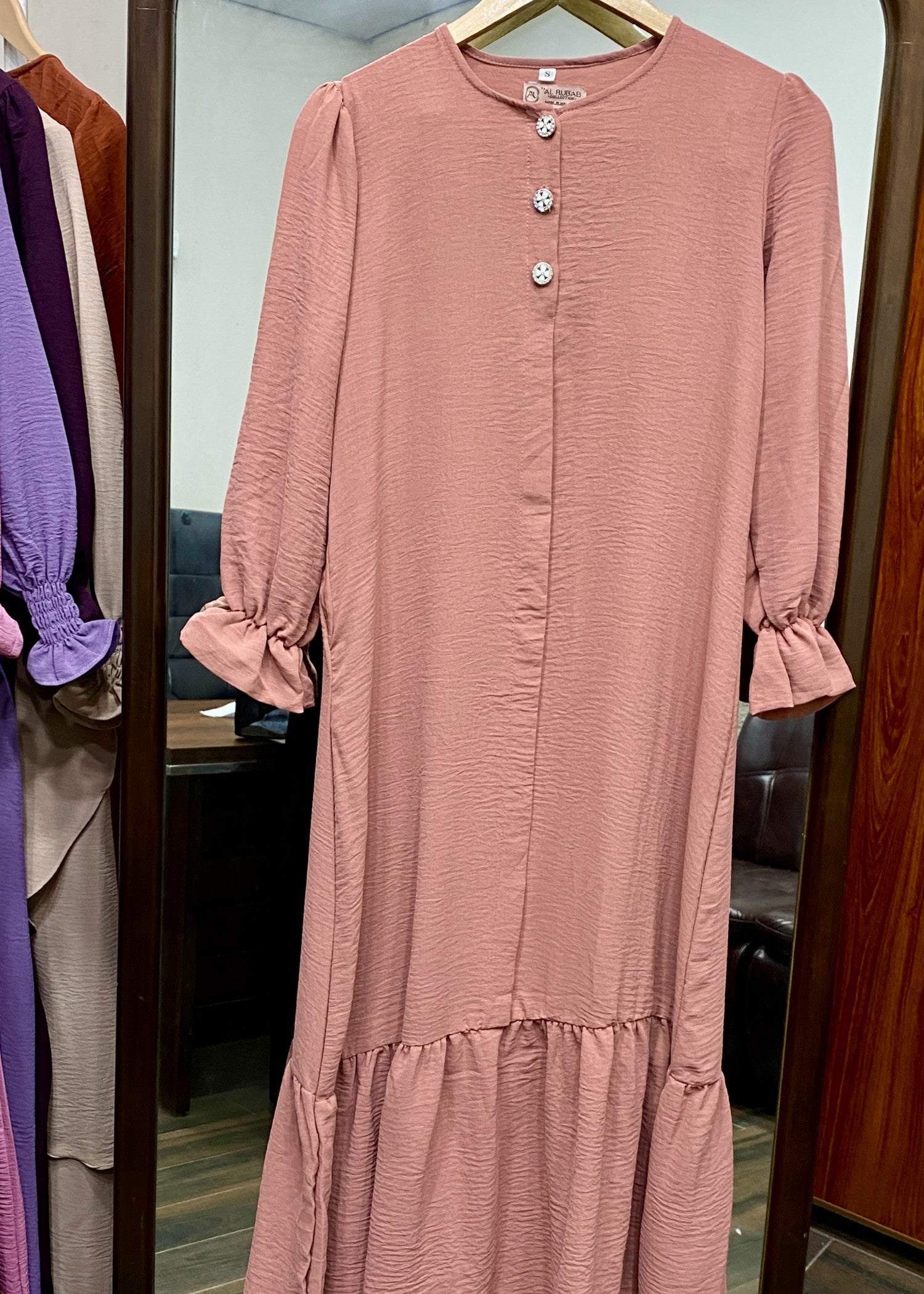 crepe Maxi in Rose pink