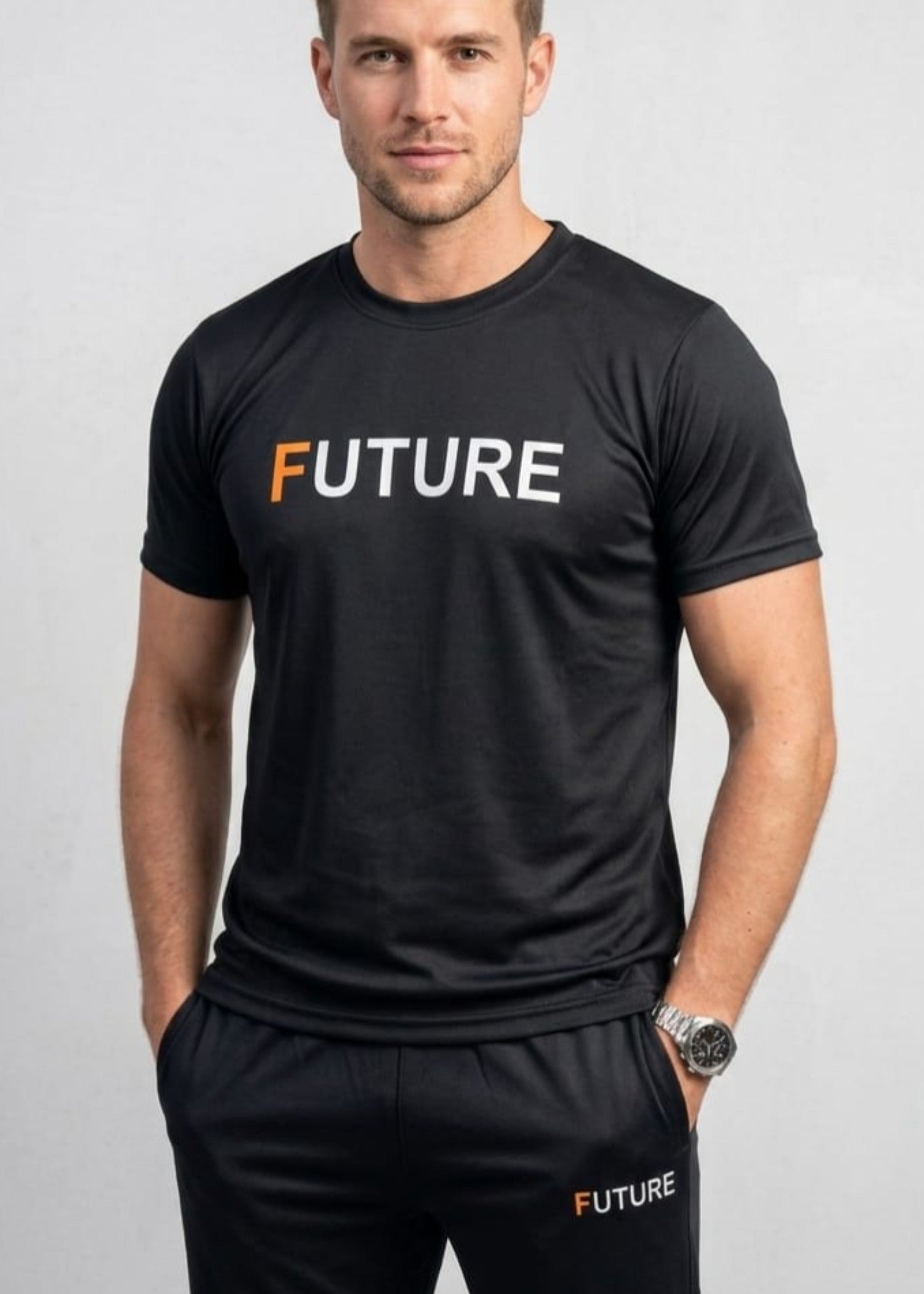 jersey knit Tracksuit in Black